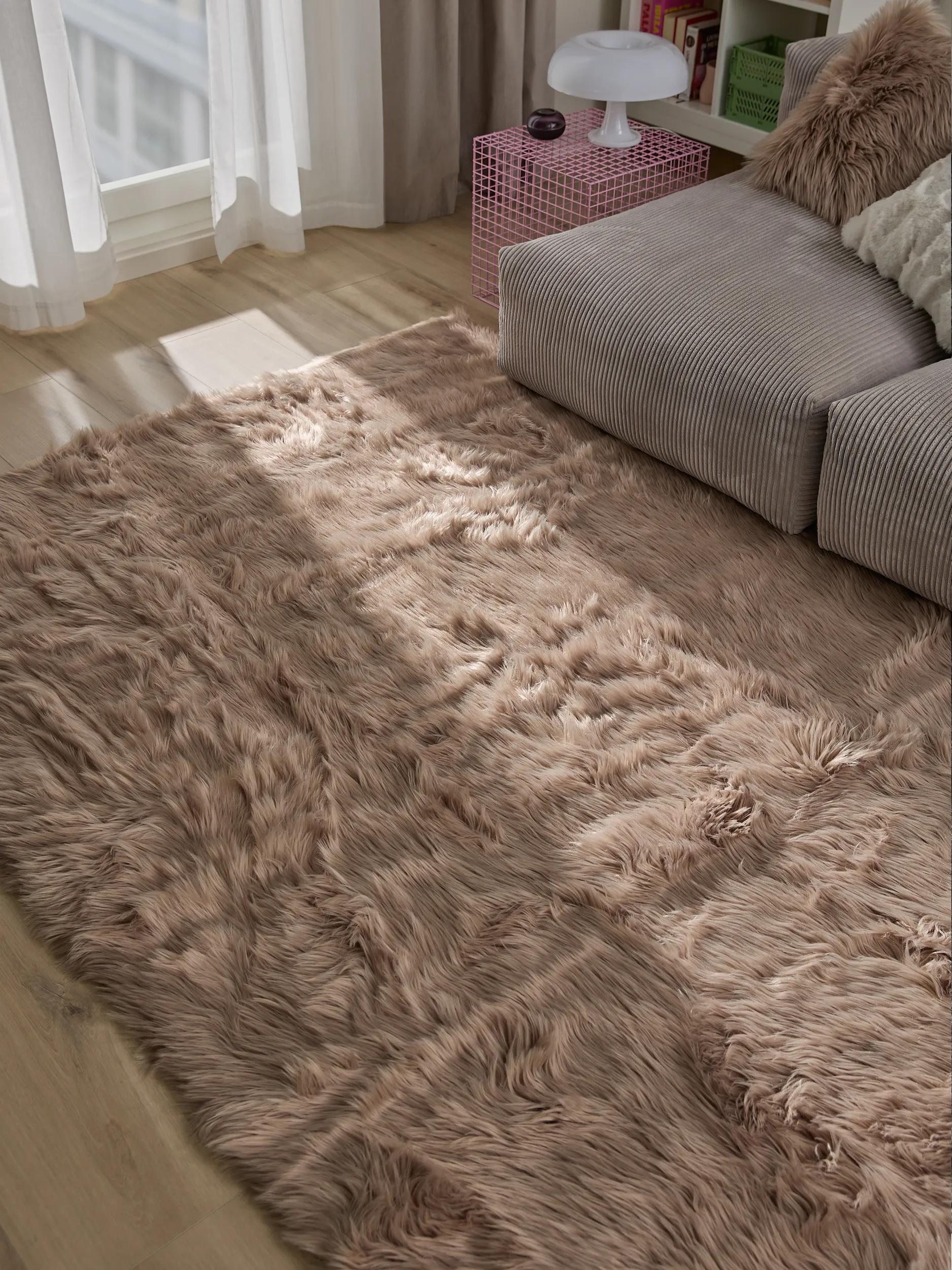 Washable Shaggy Rug Nanuk Beige