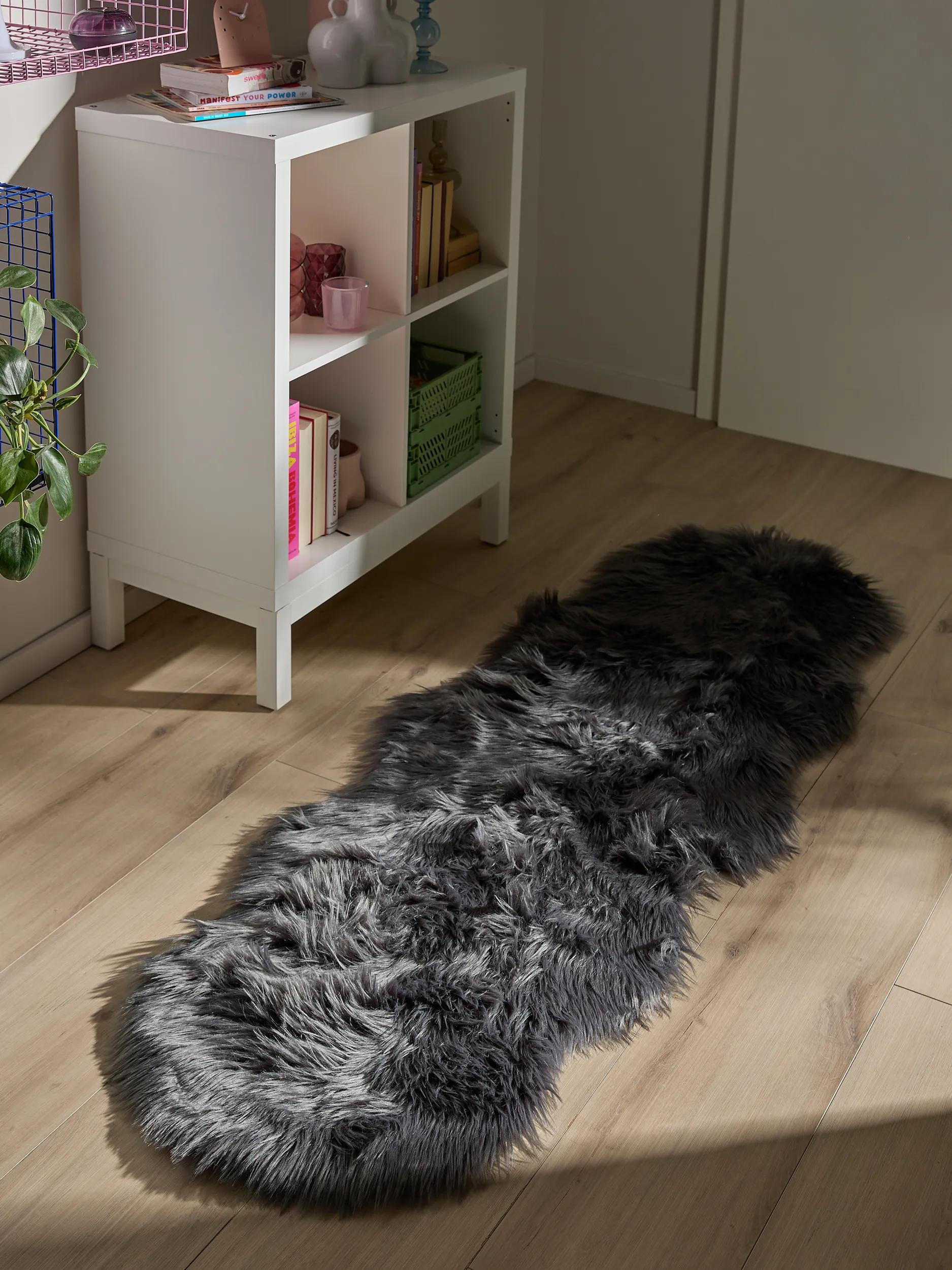 Washable Shaggy Rug Nanuk Charcoal