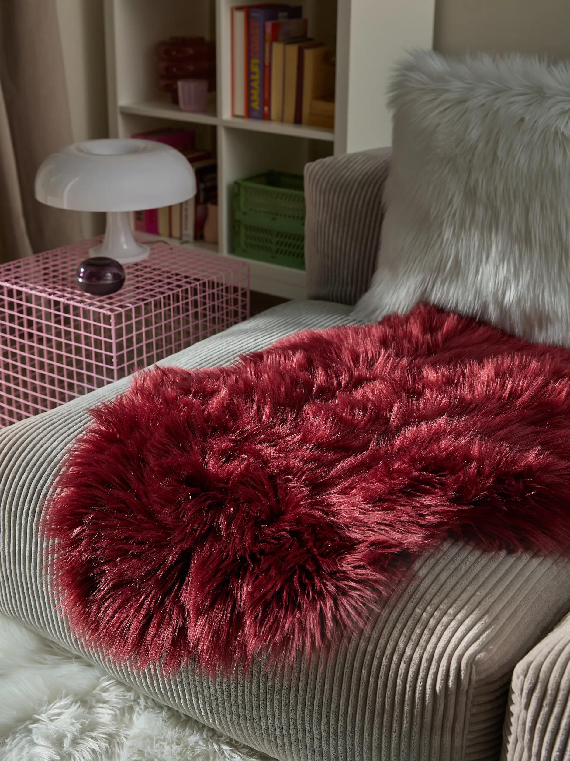 Waschbarer Shaggy-Teppich Nanuk Bordeaux