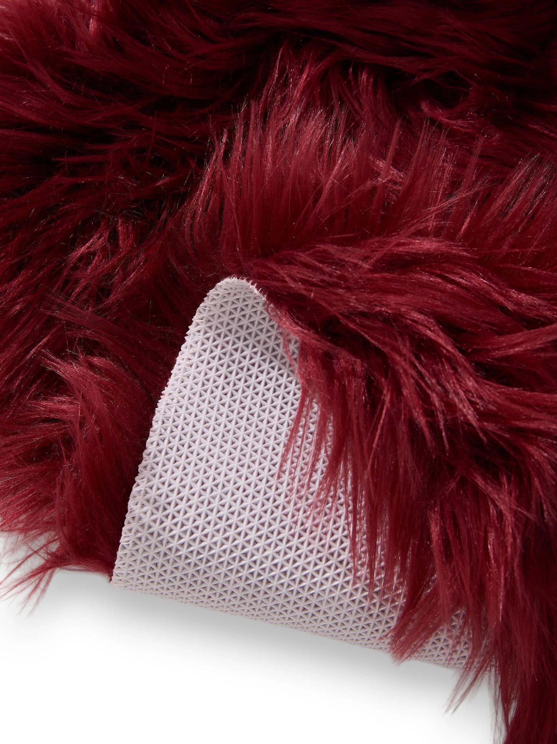Waschbarer Shaggy-Teppich Nanuk Bordeaux