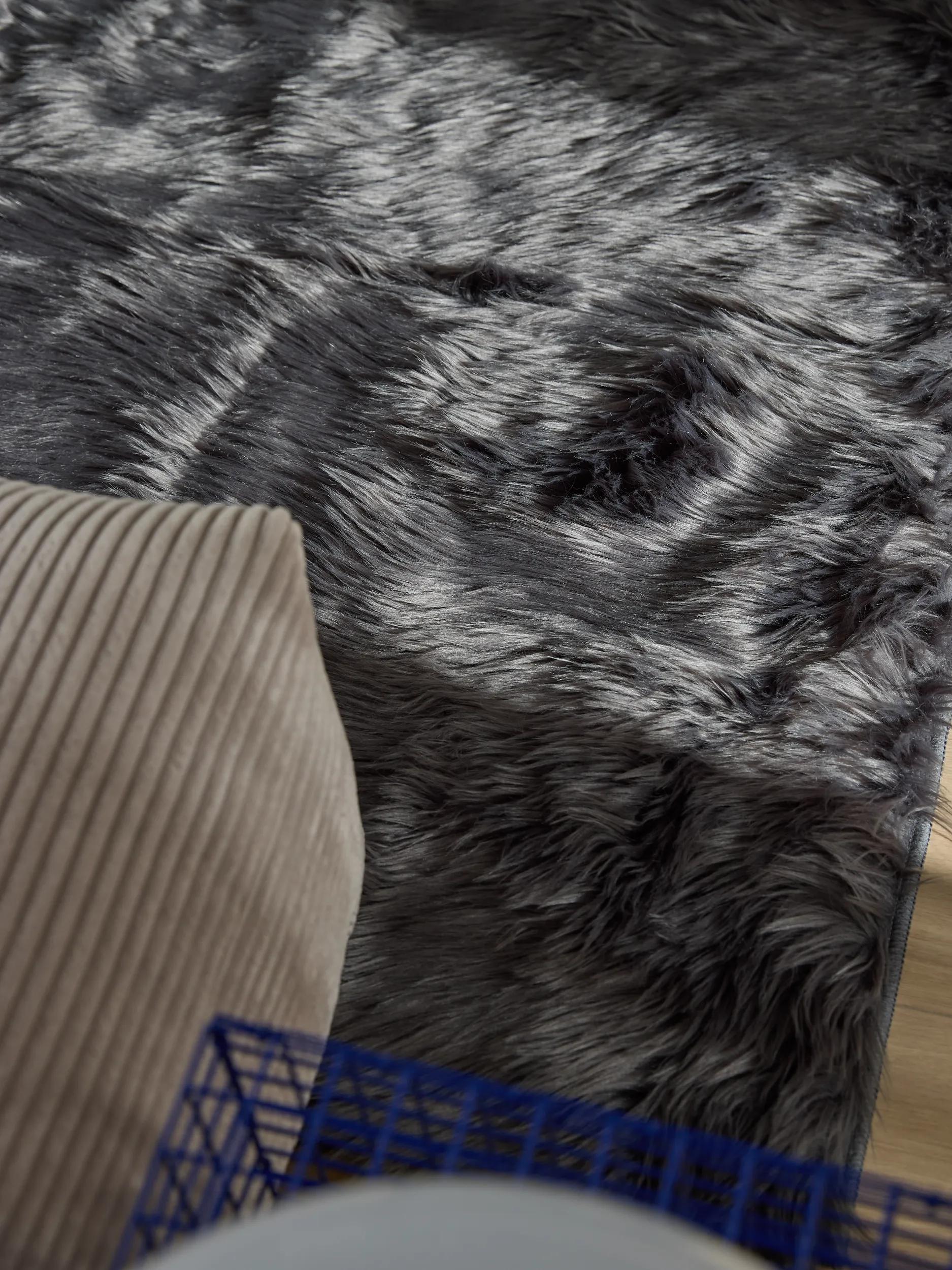 Washable Shaggy Rug Nanuk Charcoal