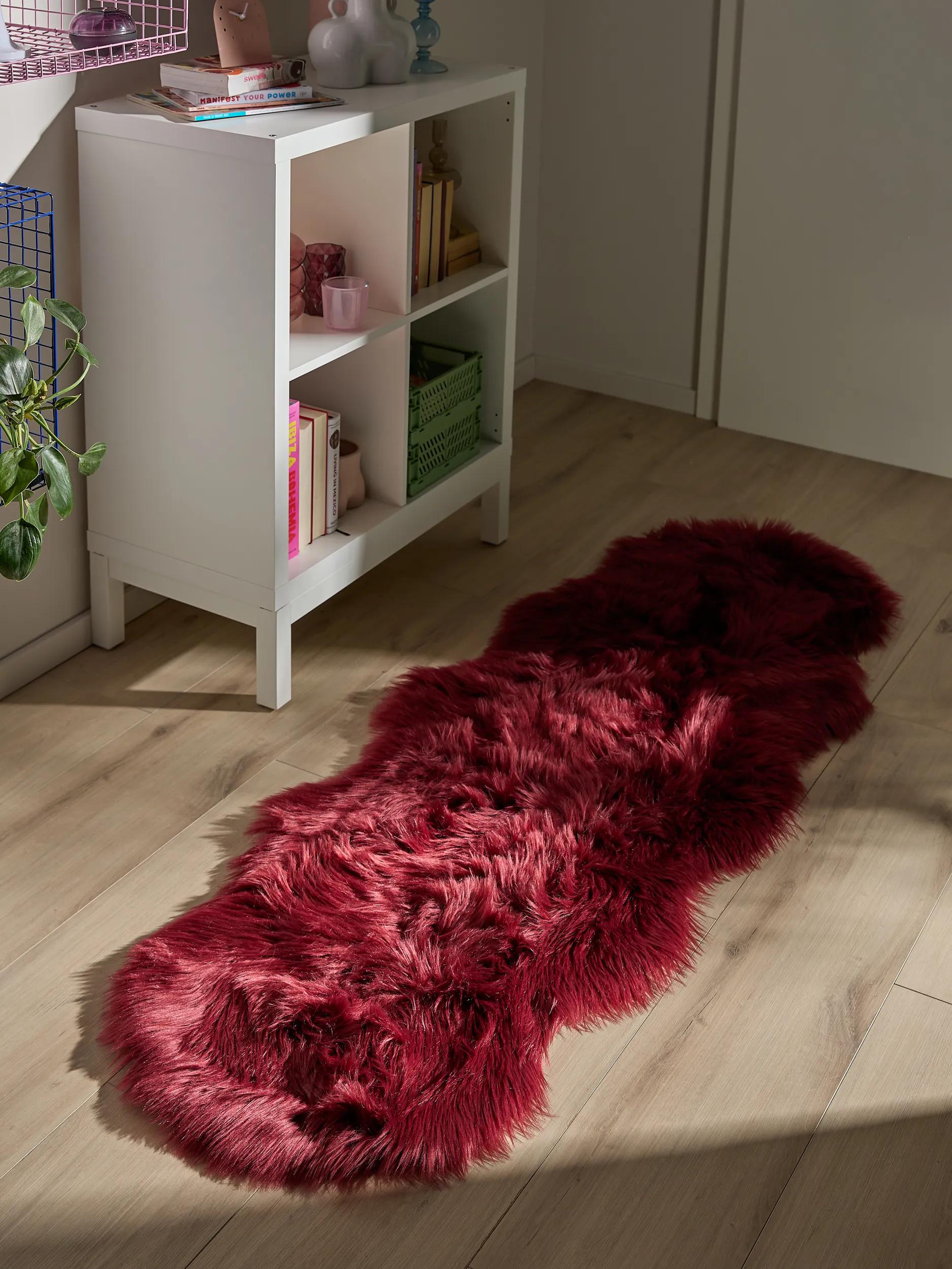 Waschbarer Shaggy-Teppich Nanuk Bordeaux