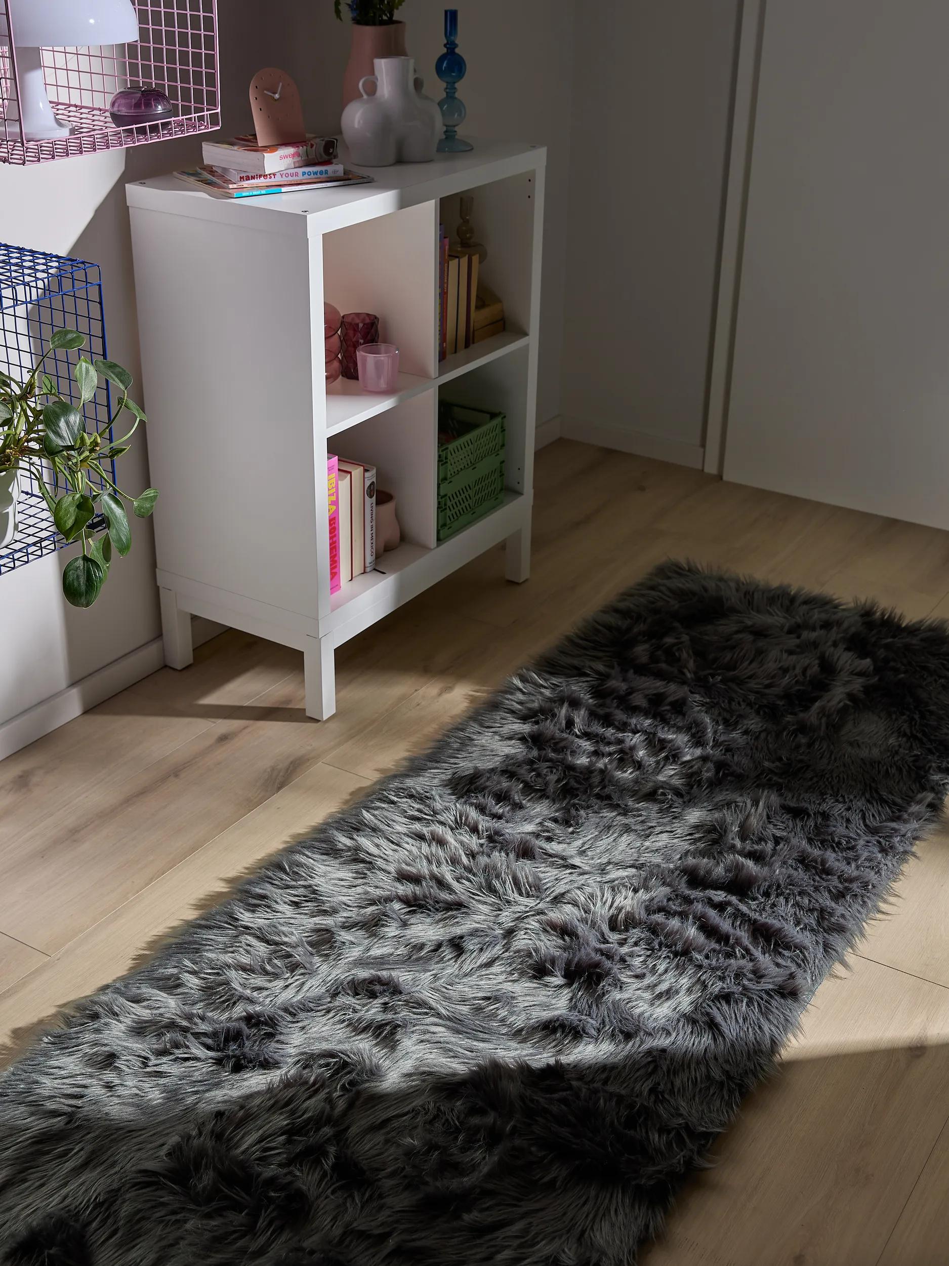 Washable Shaggy Rug Nanuk Charcoal