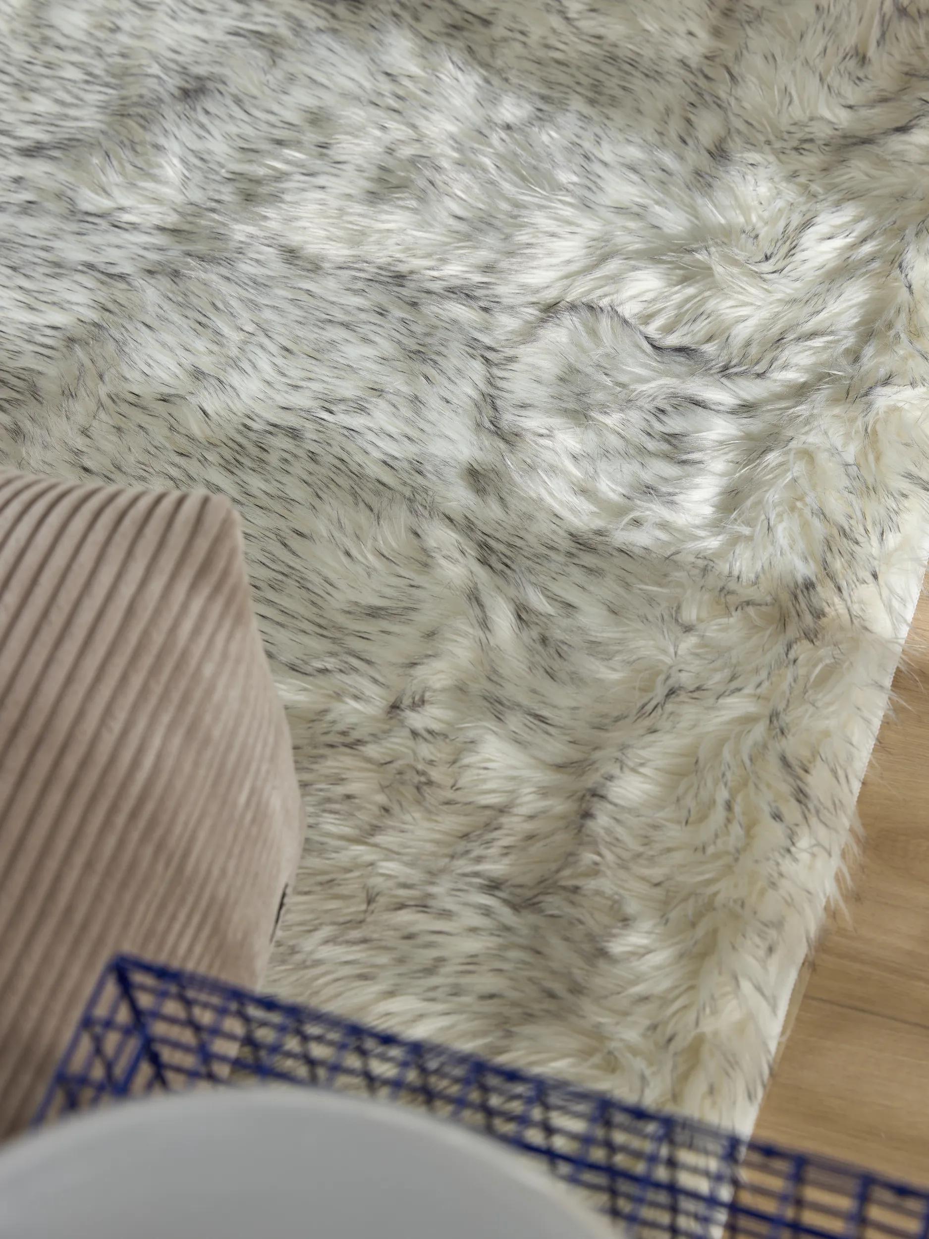 Washable Shaggy Rug Nanuk Black/White