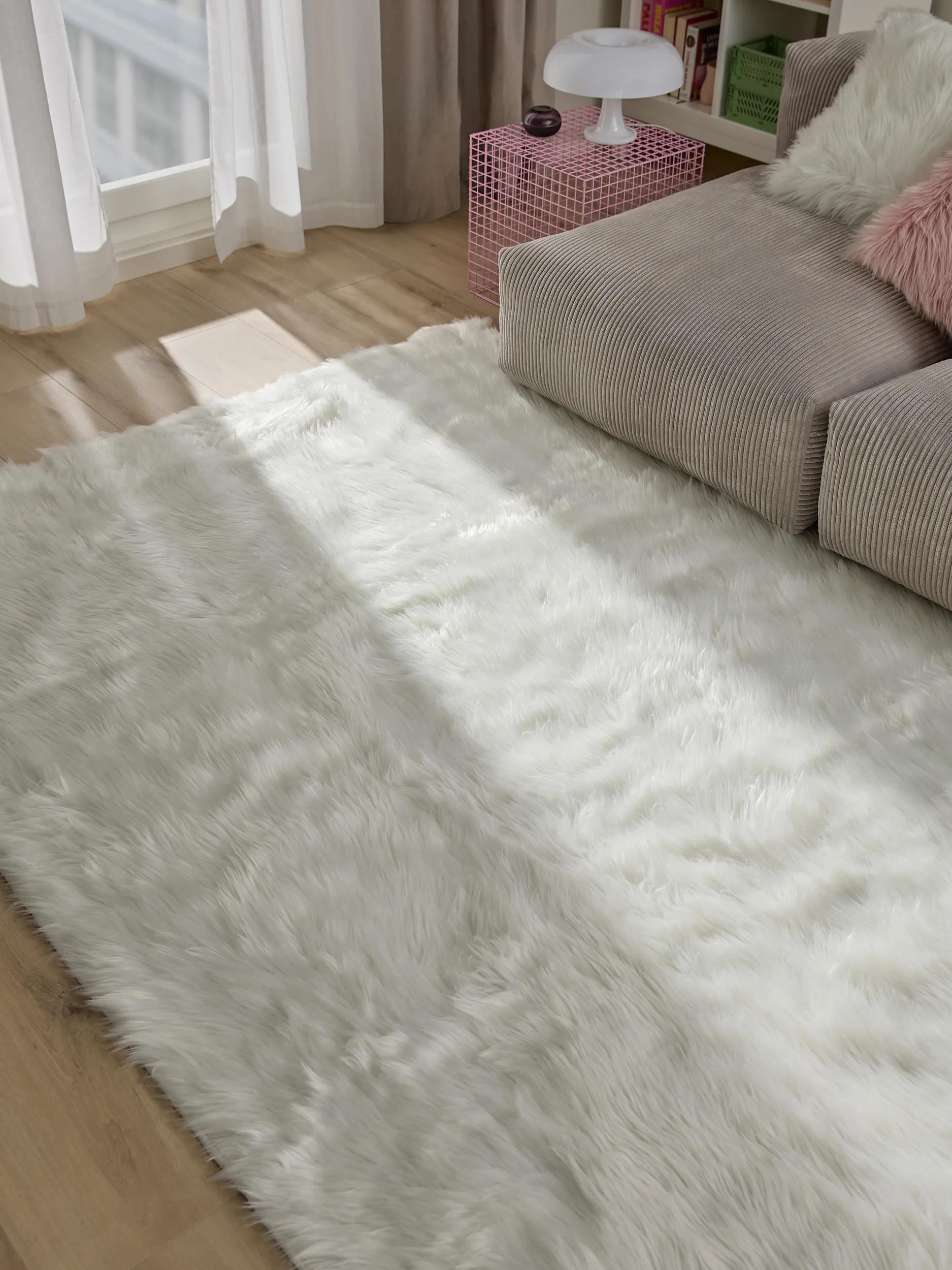 Washable Shaggy Rug Nanuk White