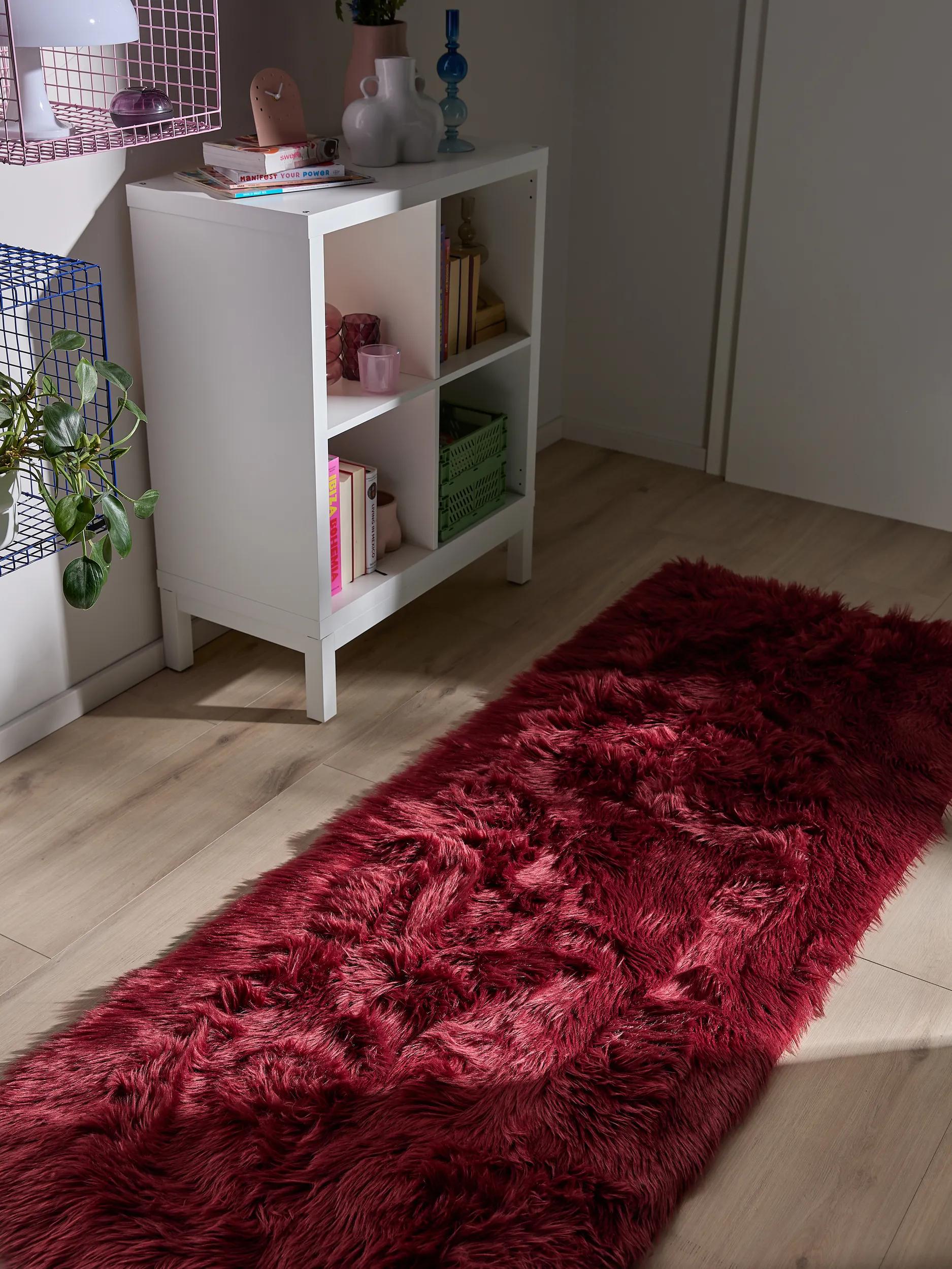 Washable Shaggy Rug Nanuk Bordeaux