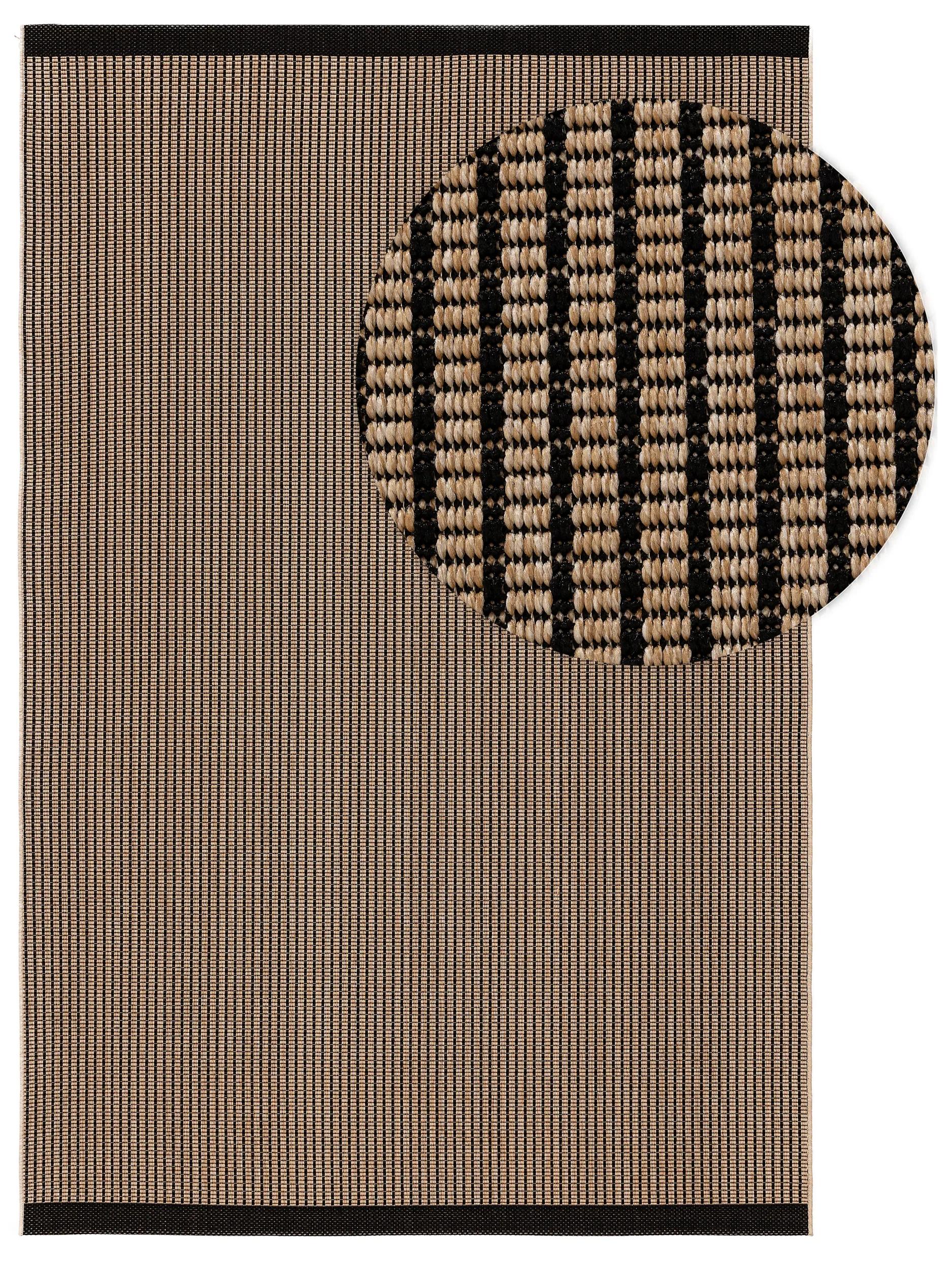 Alfombra de interior y exterior Naoto Beige/Negro