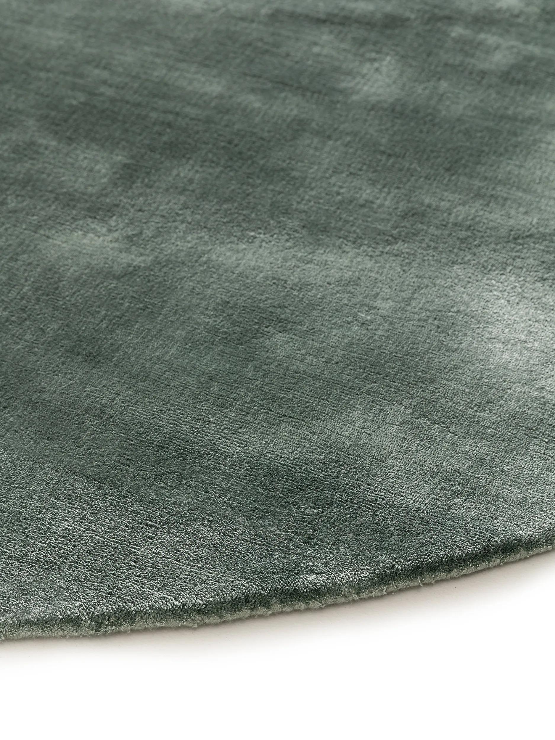 Viscose Rug Round Nela Light Green