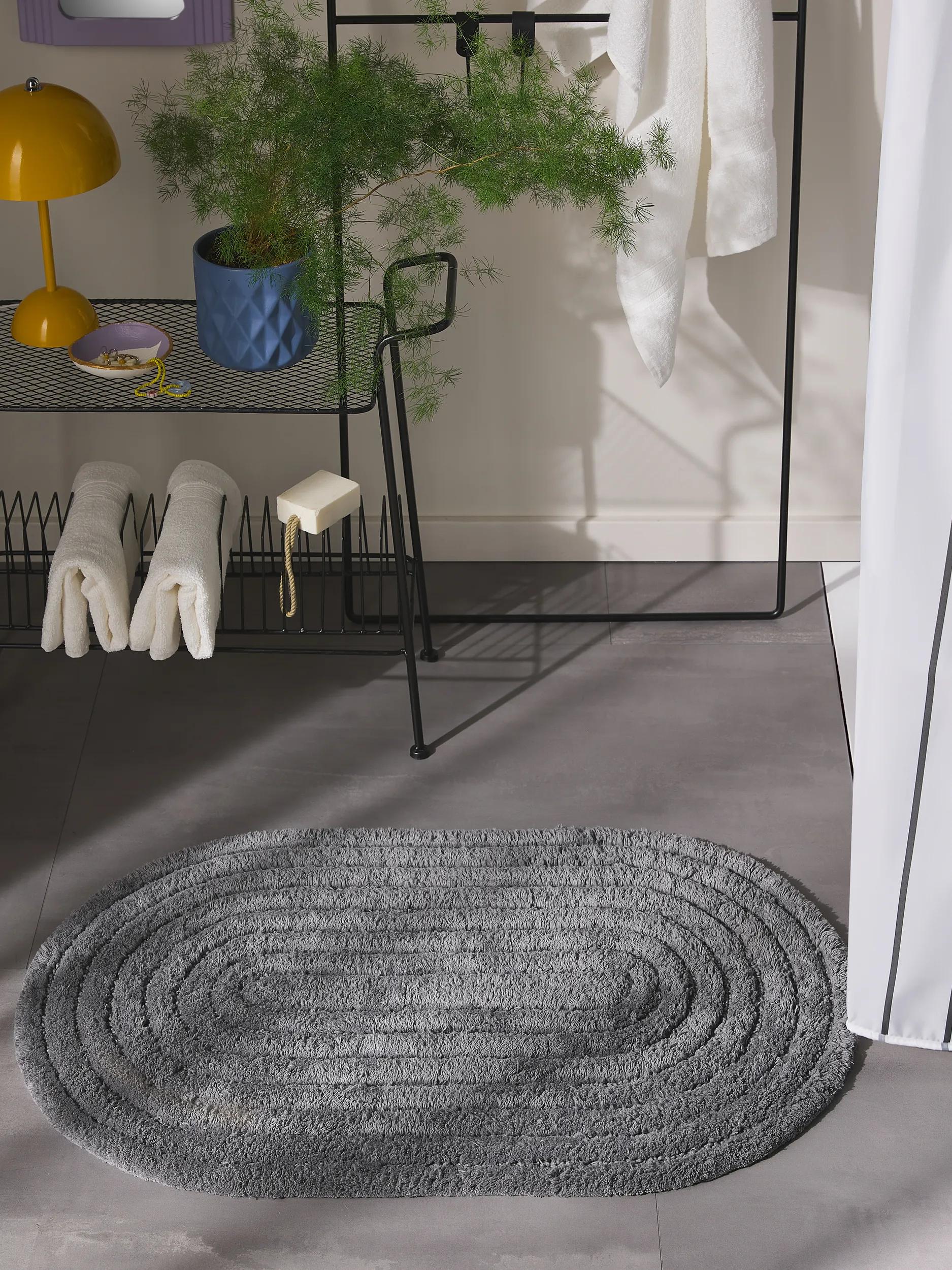 Tapis de bain Nia gris foncé