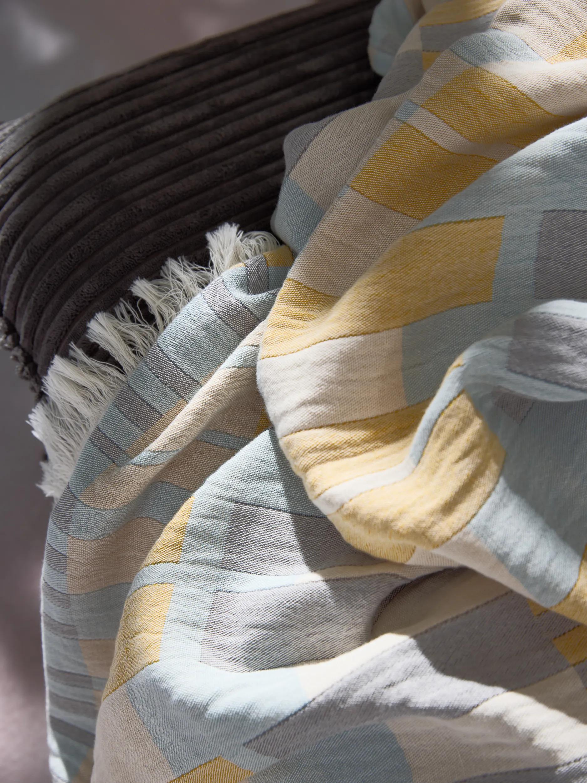 Cotton blanket Nico Multicolour/Yellow