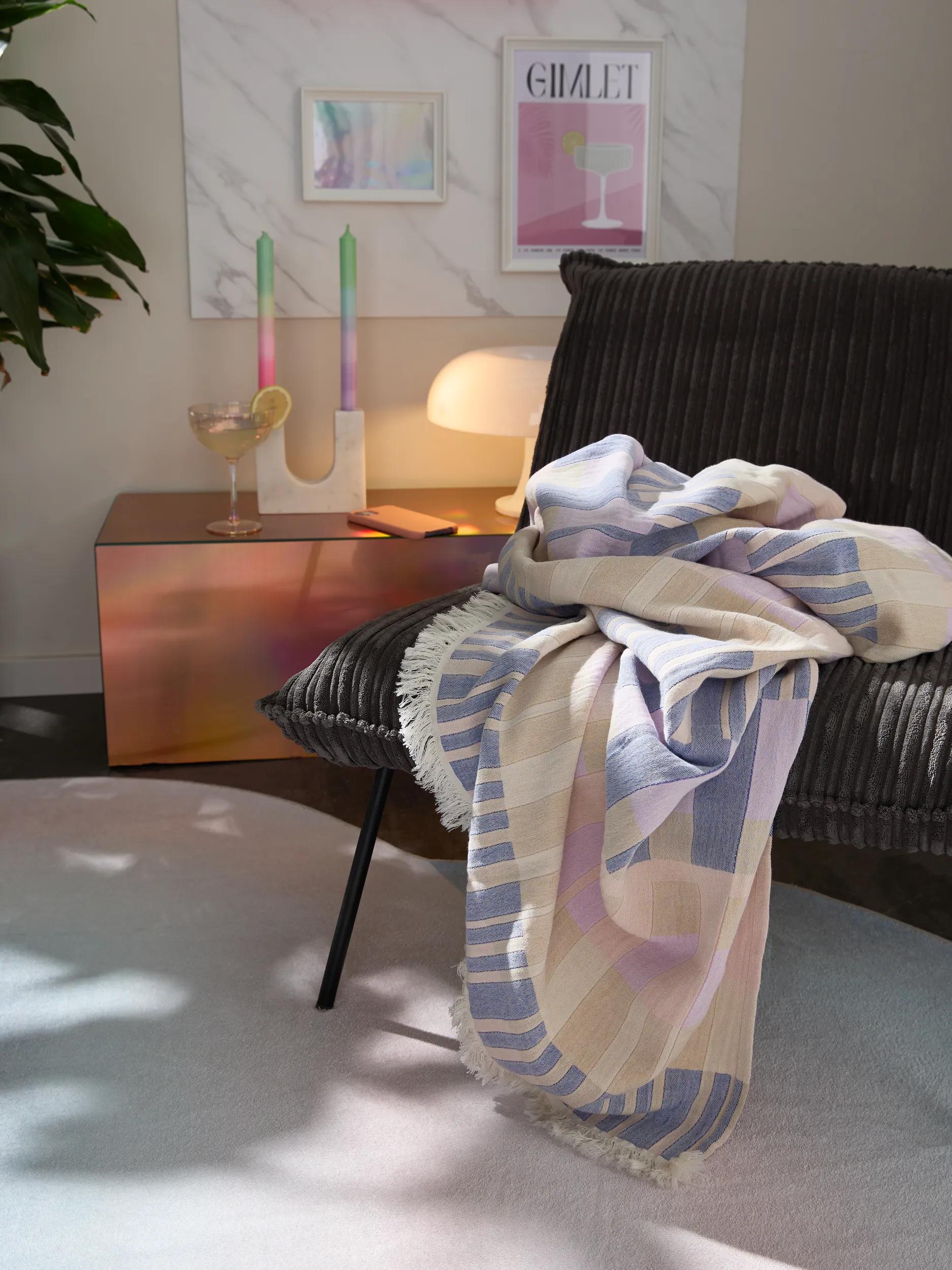 Cotton blanket Nico Multicolour/Purple