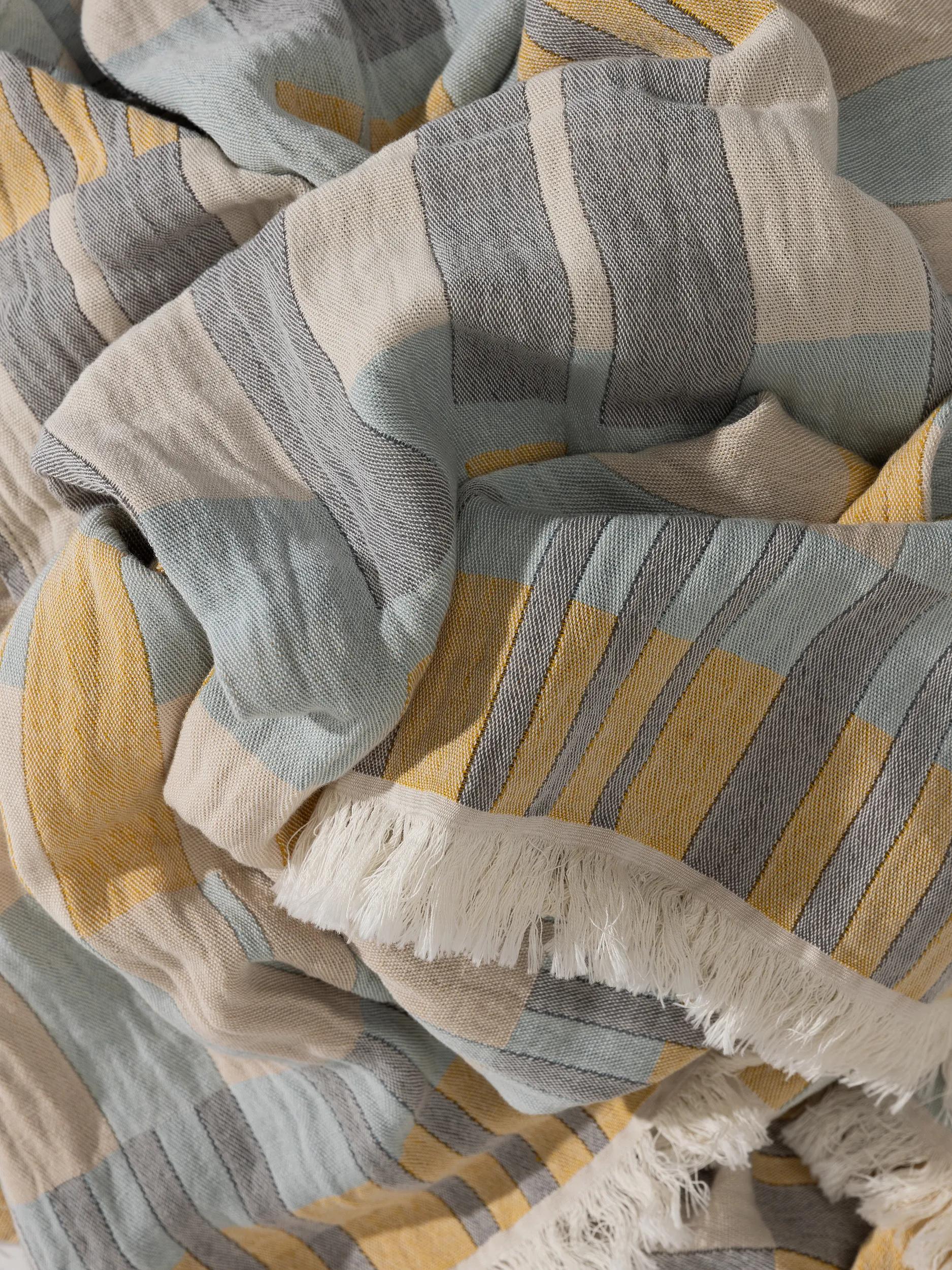 Cotton blanket Nico Multicolour/Yellow