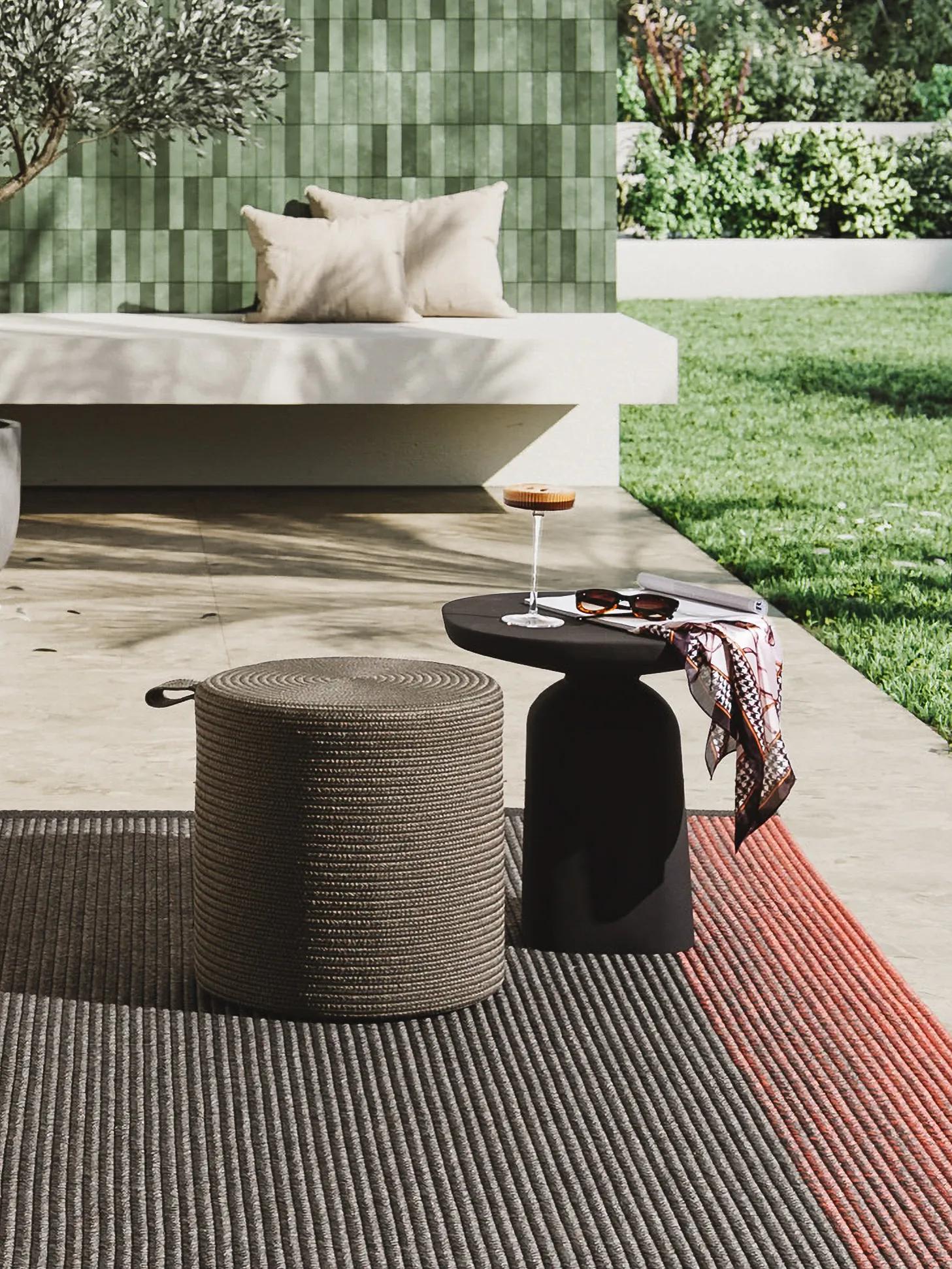 In- & Outdoor Pouf Noe Grey/Taupe