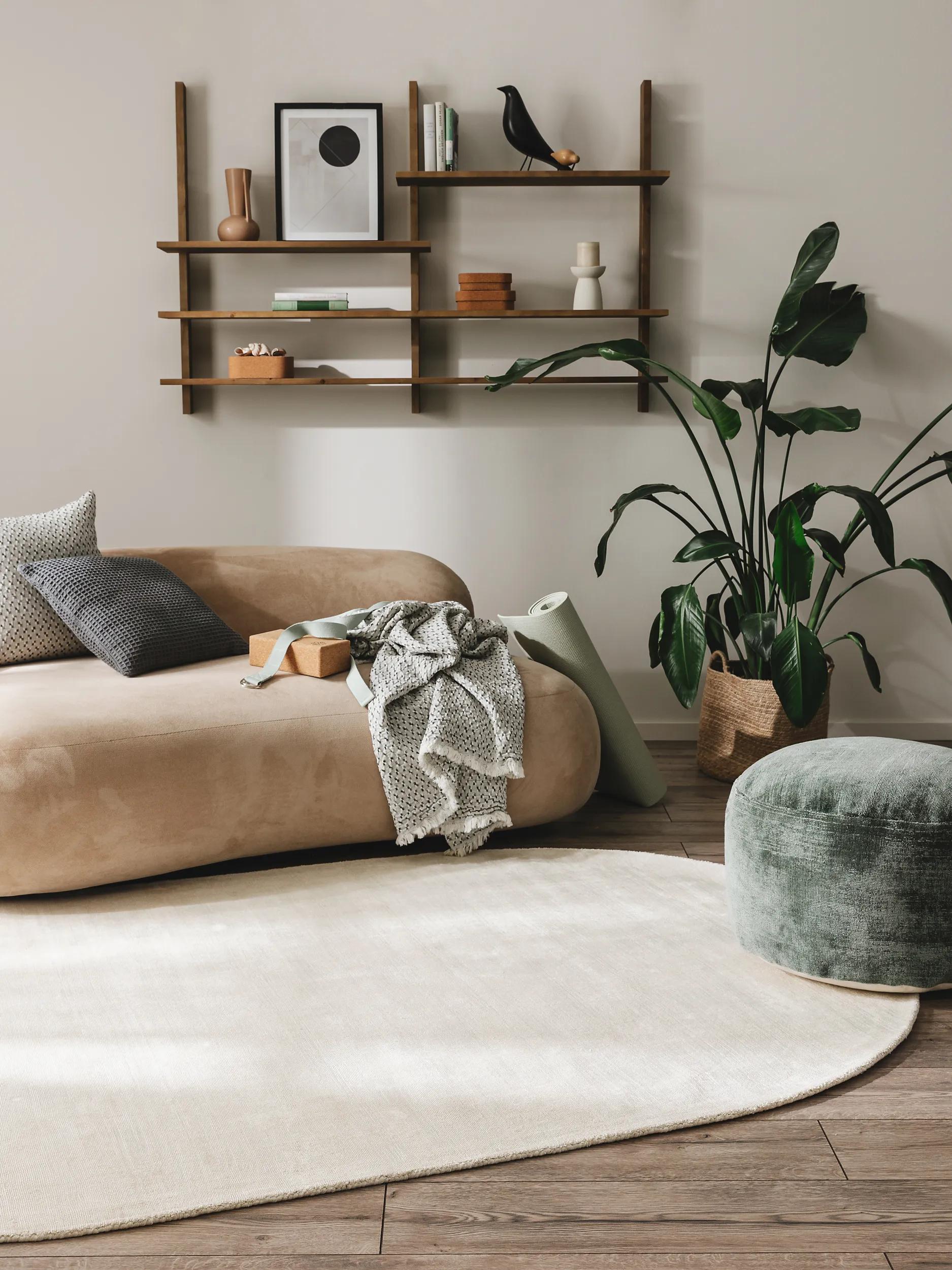 Viskose Teppich Oval Nova Creme