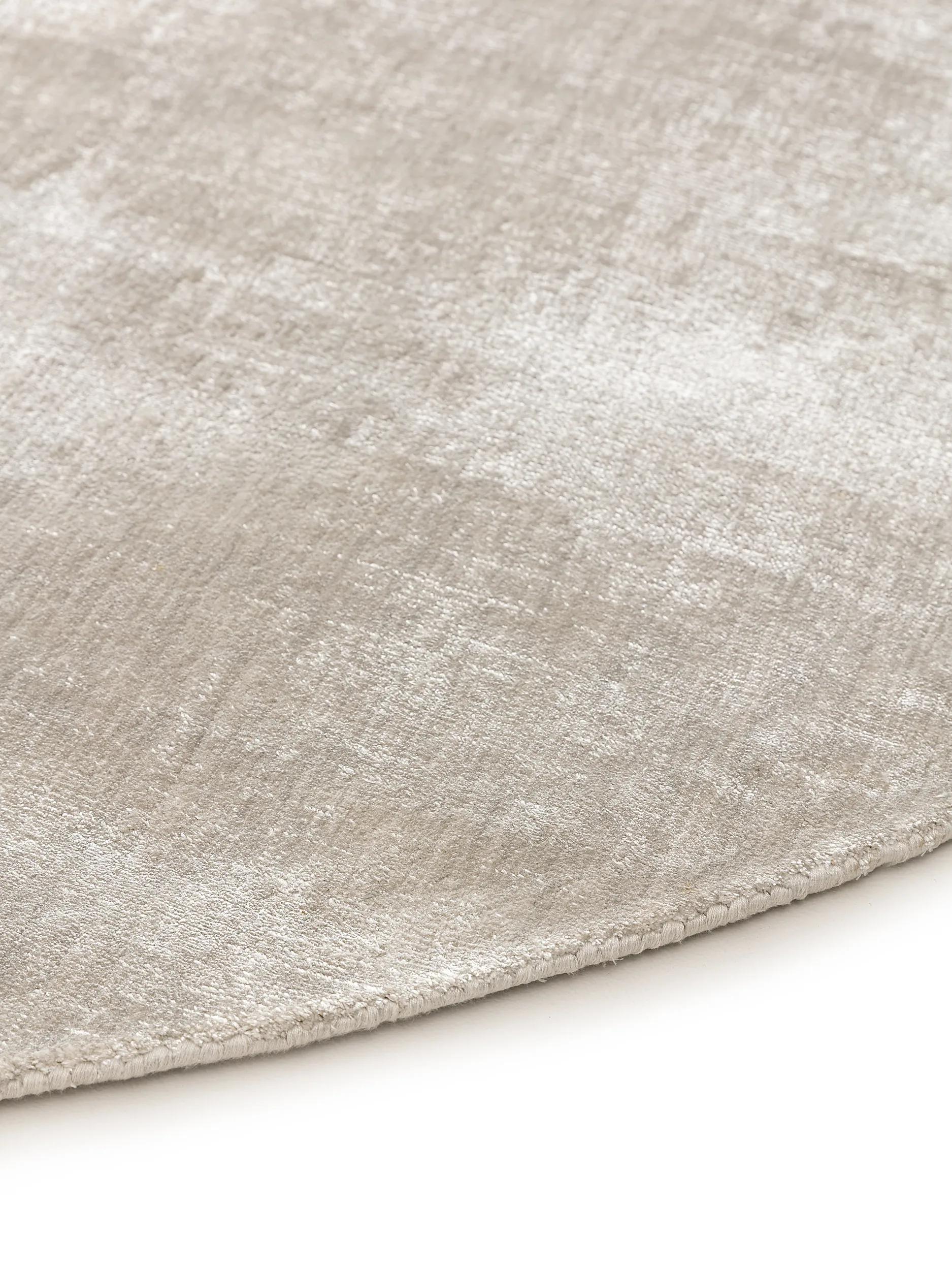 Viscose Rug Round Nova Light Grey
