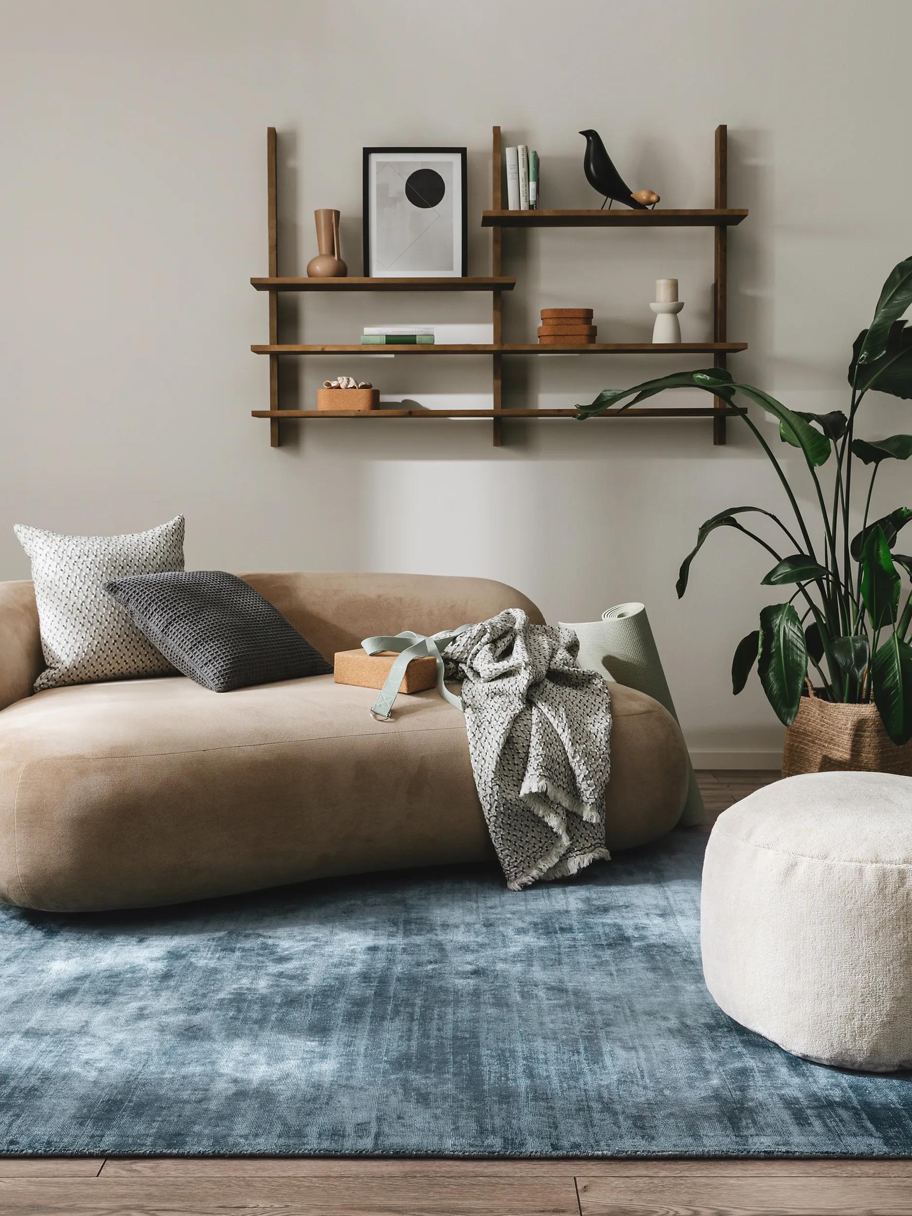 Alfombra de viscosa Nova Azul