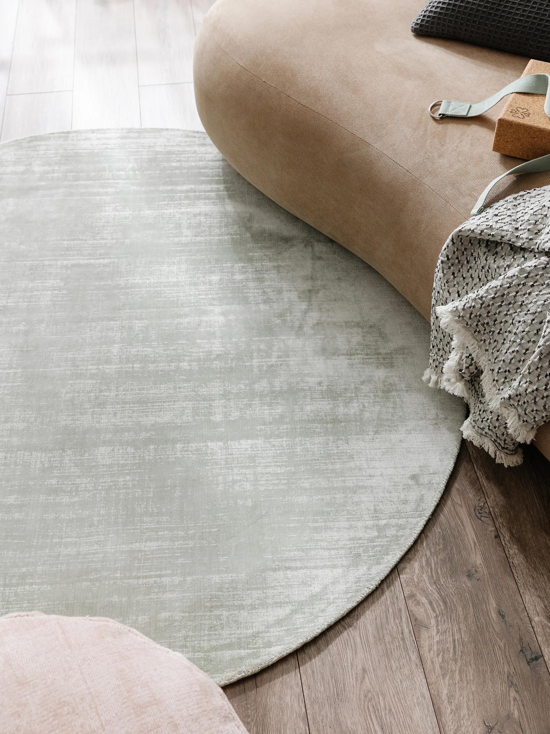 Viscose Rug Round Nova Mint