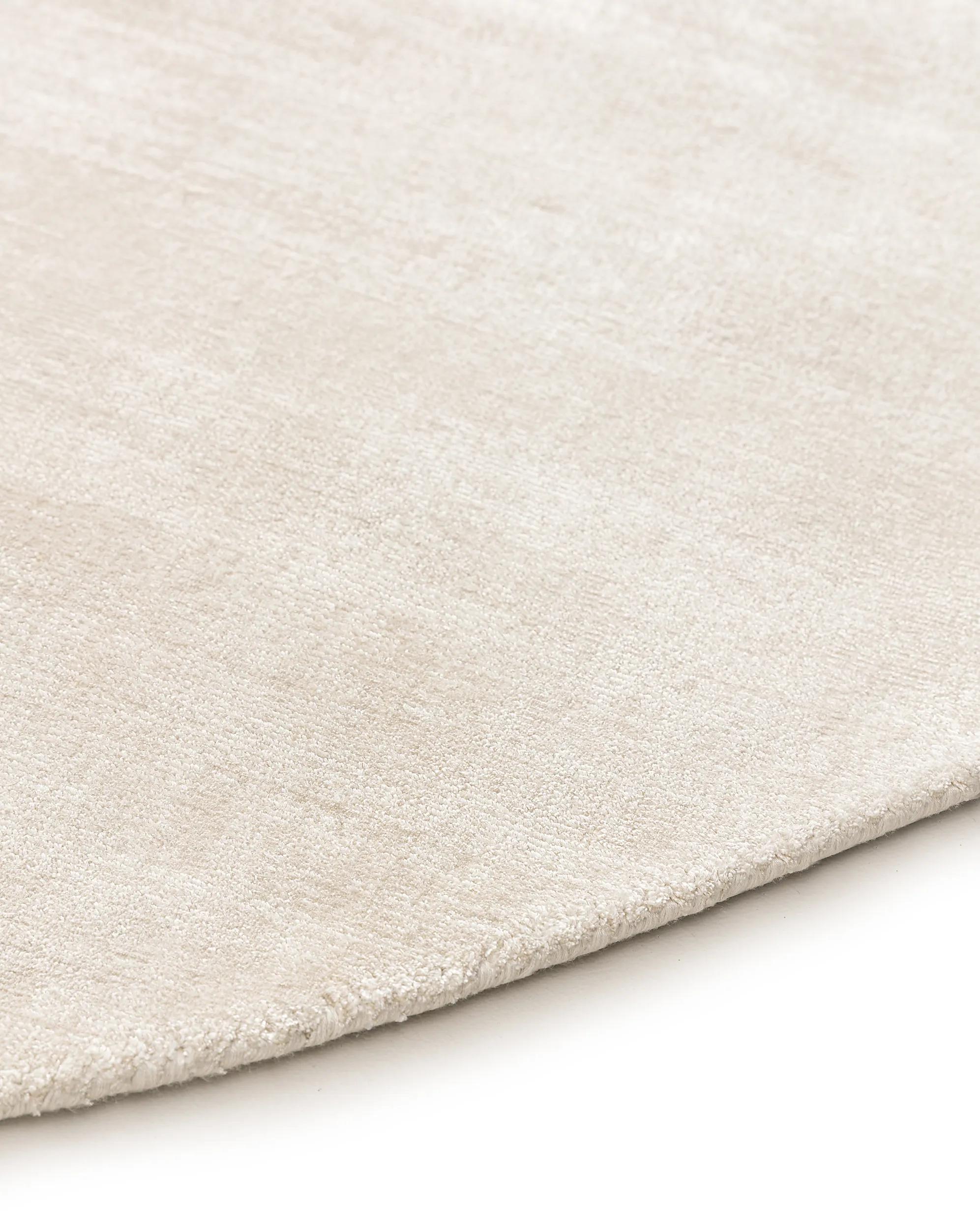 Viscose Rug Round Nova Cream