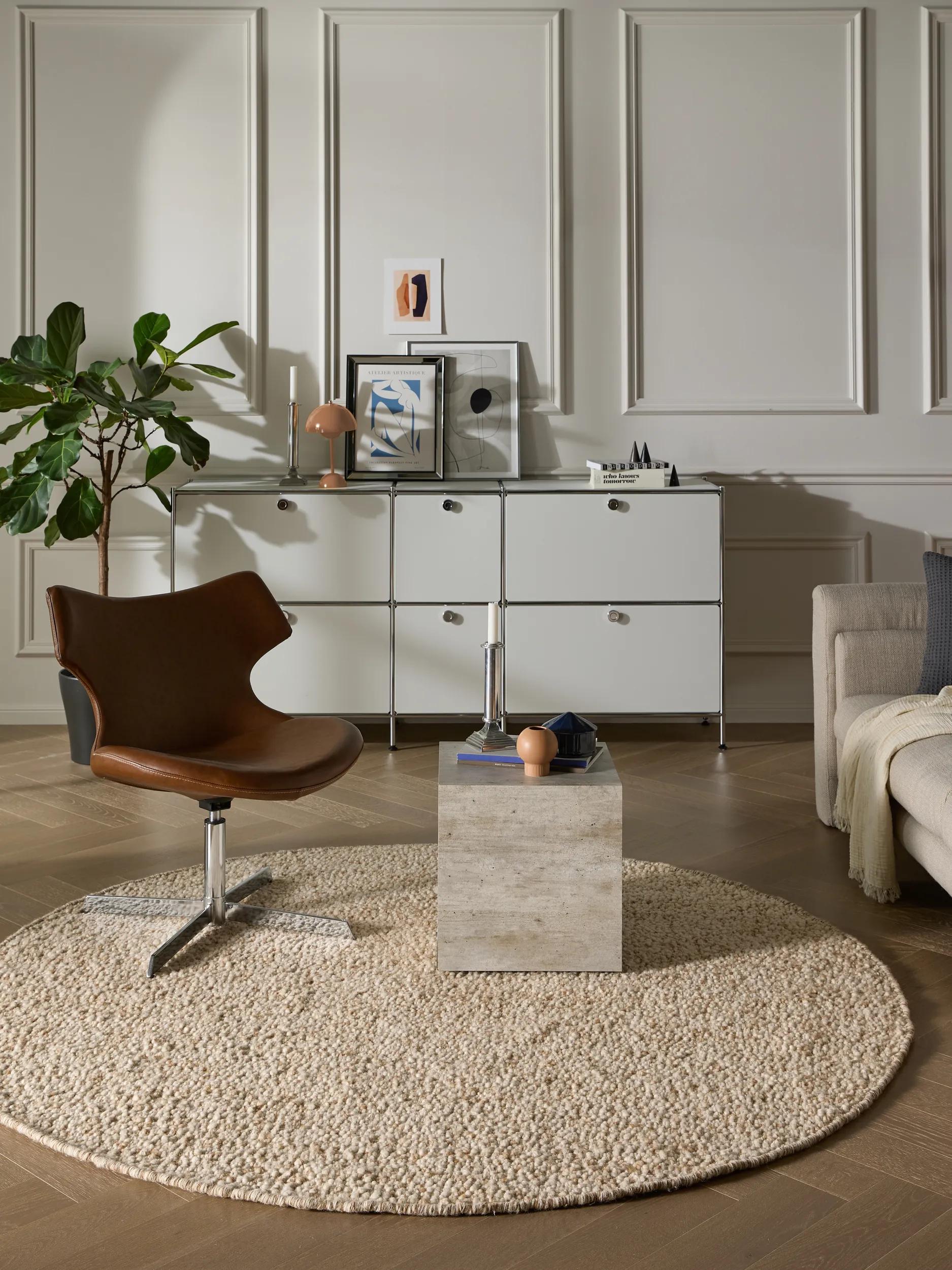 Parche de alfombra de lana marrón