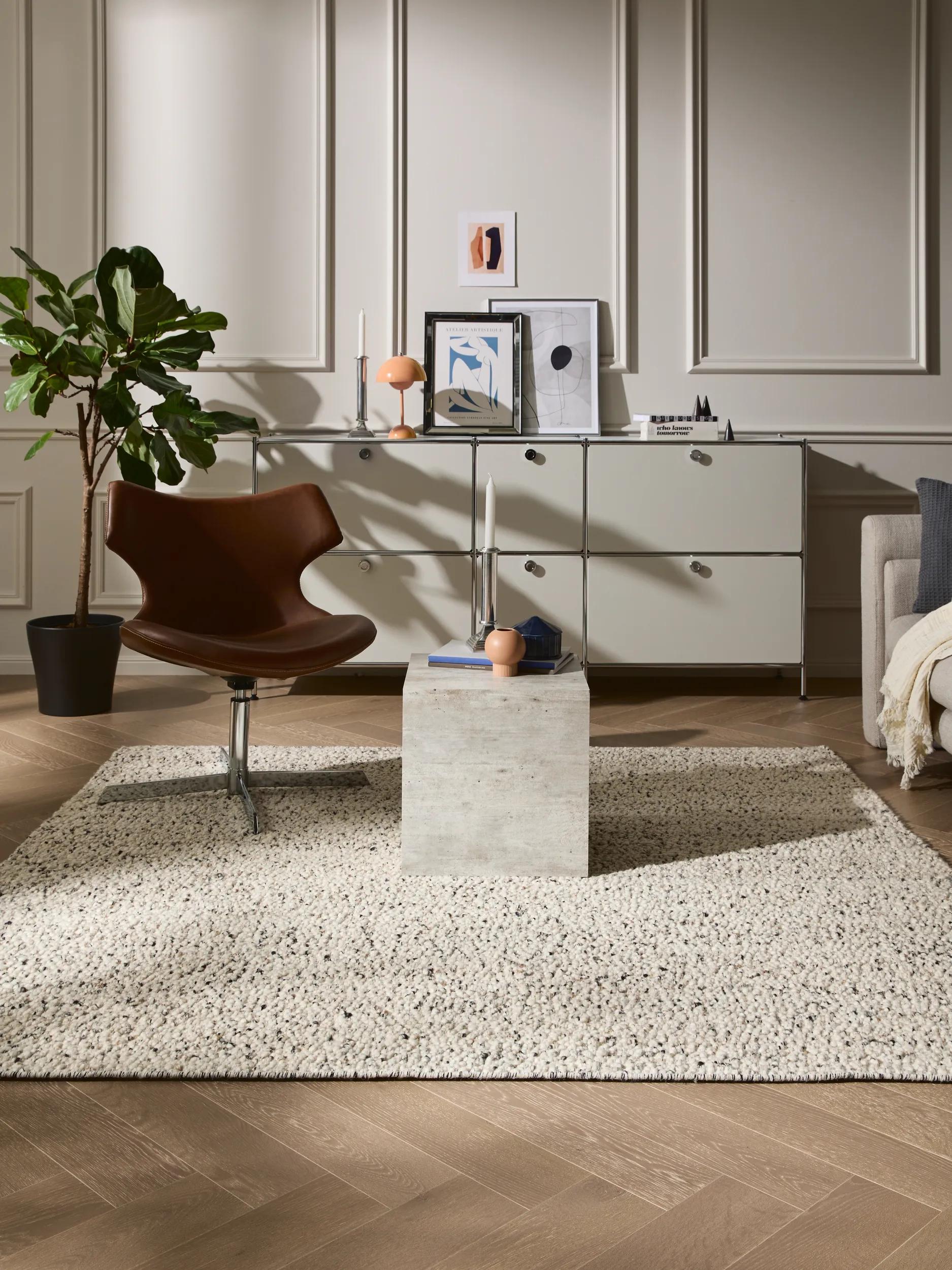 Wool Rug Patch White/Black