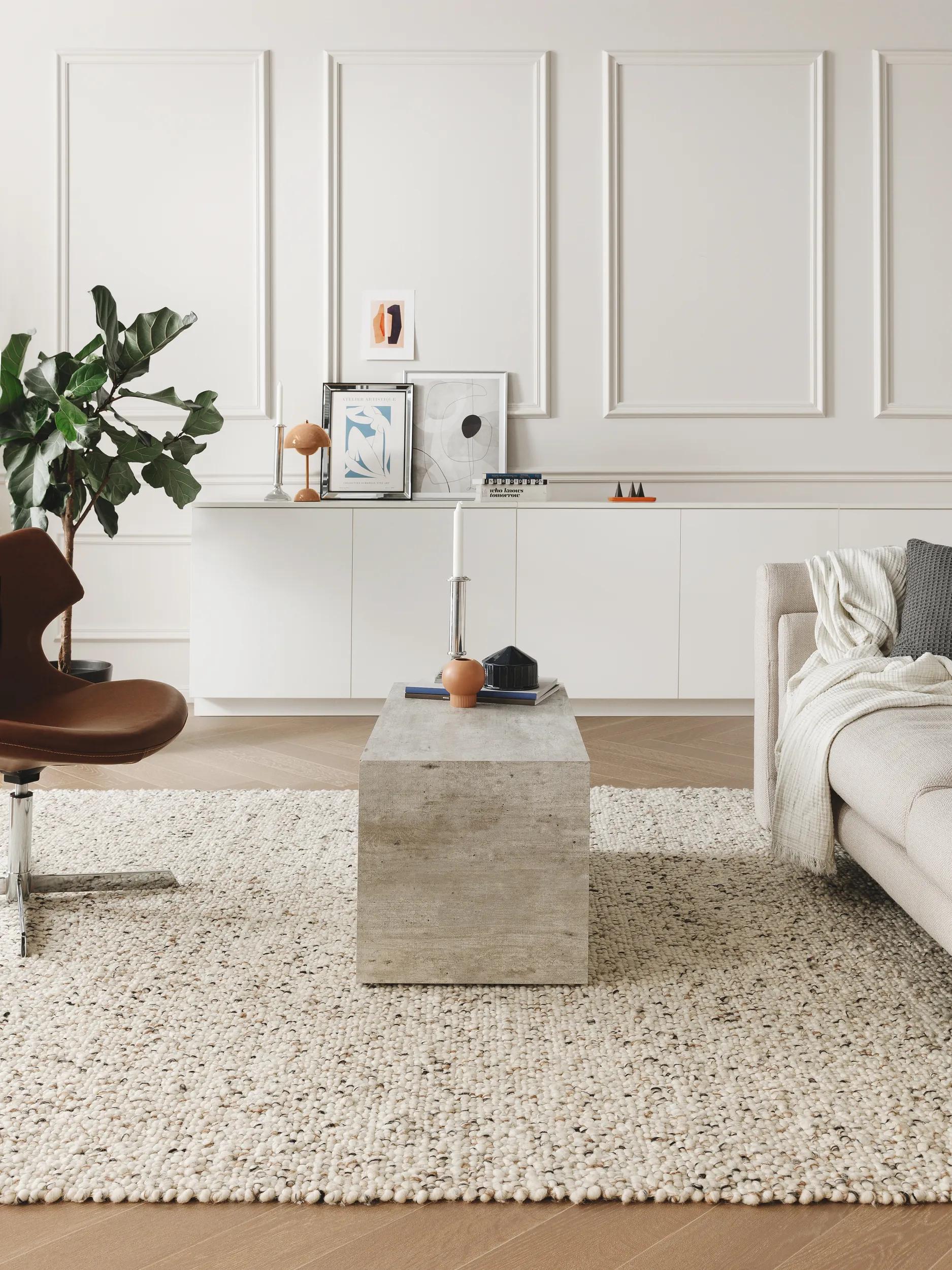 Wool Rug Patch White/Black