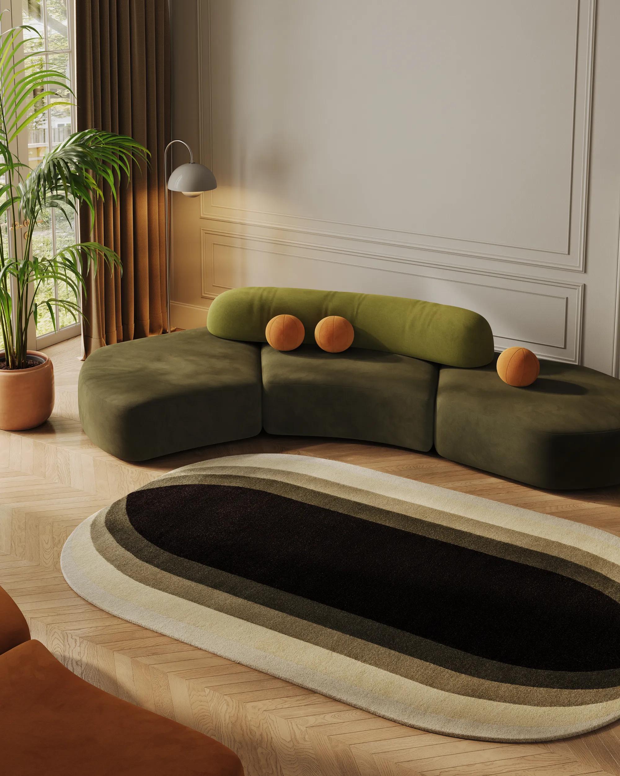 Alfombra de lana Quin verde