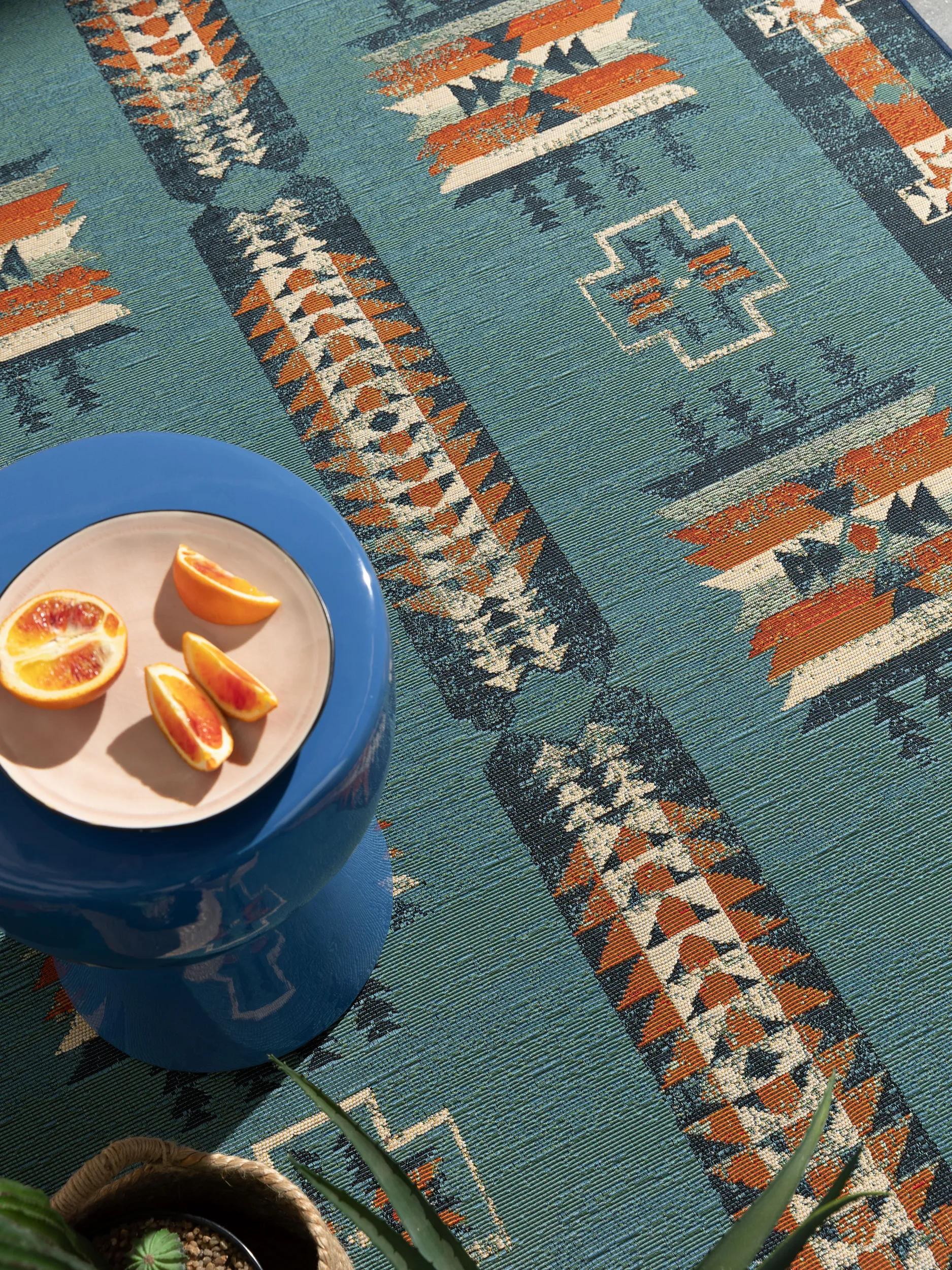 In- & Outdoor Rug Ria Multicolour/Blue