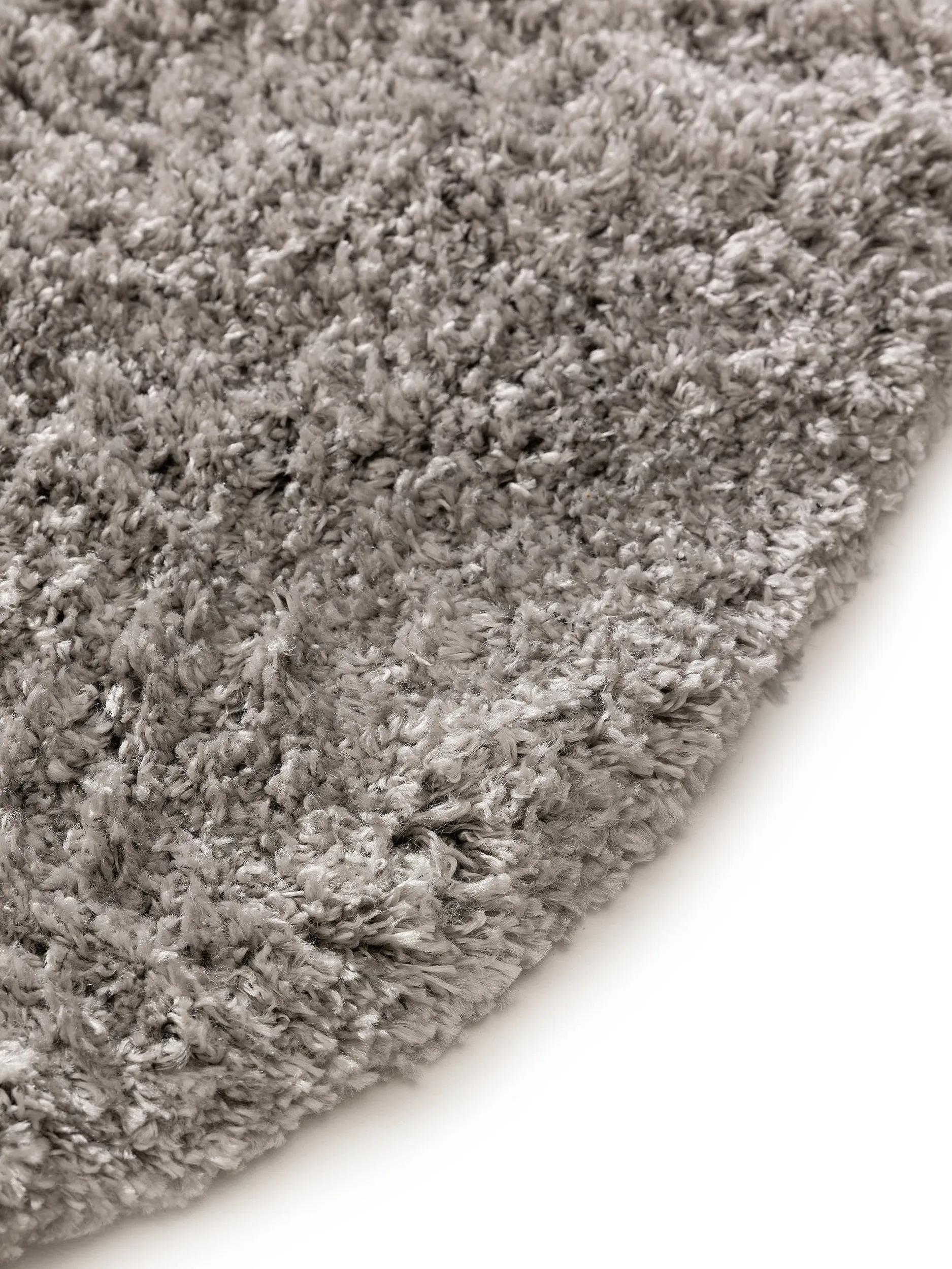 Flauschiger runder Teppich Ricky Grau