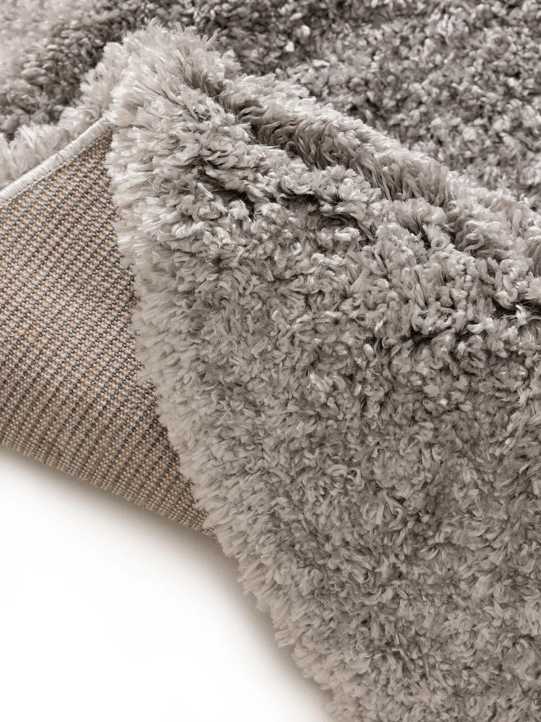 Flauschiger runder Teppich Ricky Grau