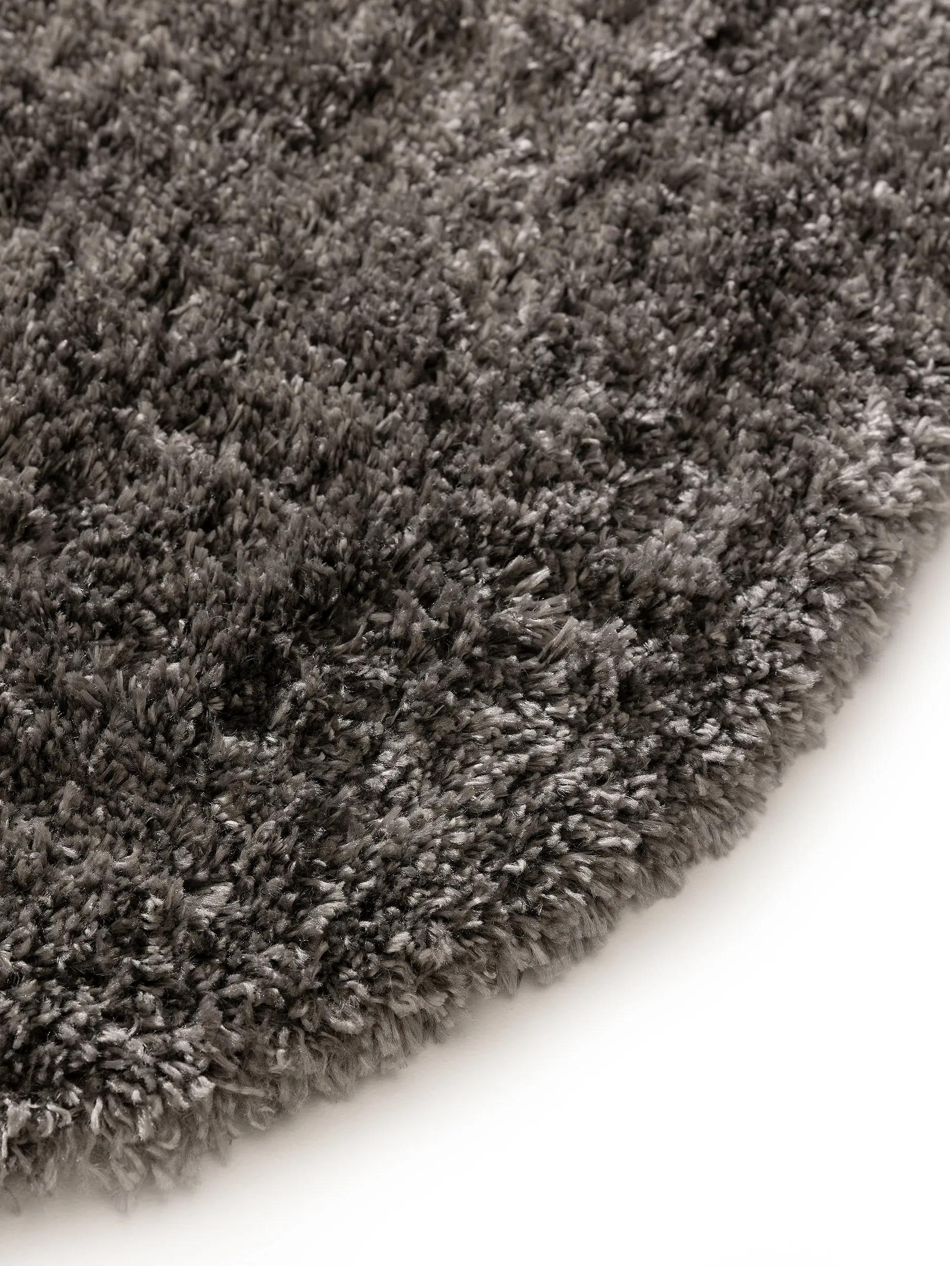 Shaggy Round Rug Ricky Charcoal