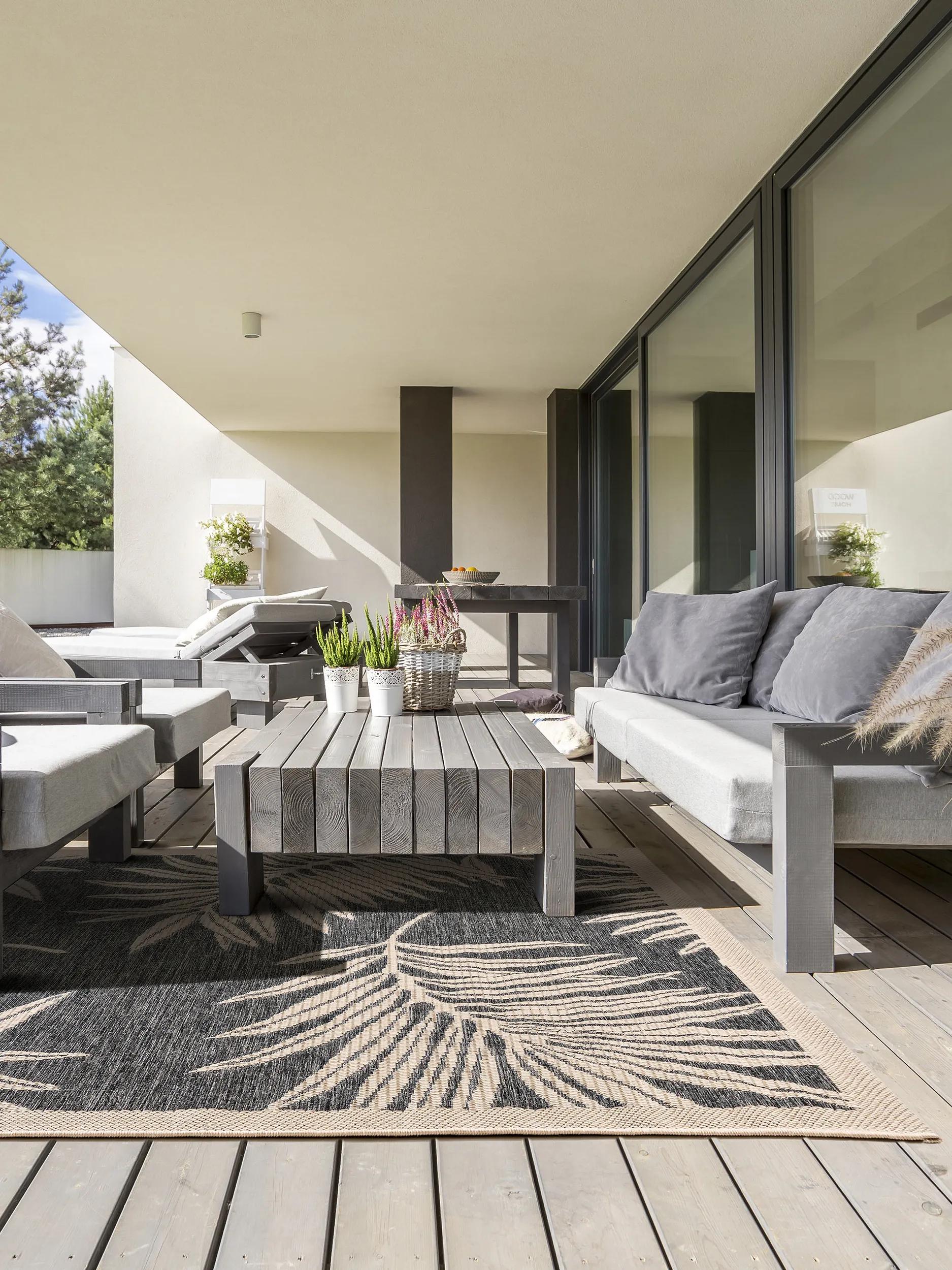 Alfombra para interior y exterior River Blue