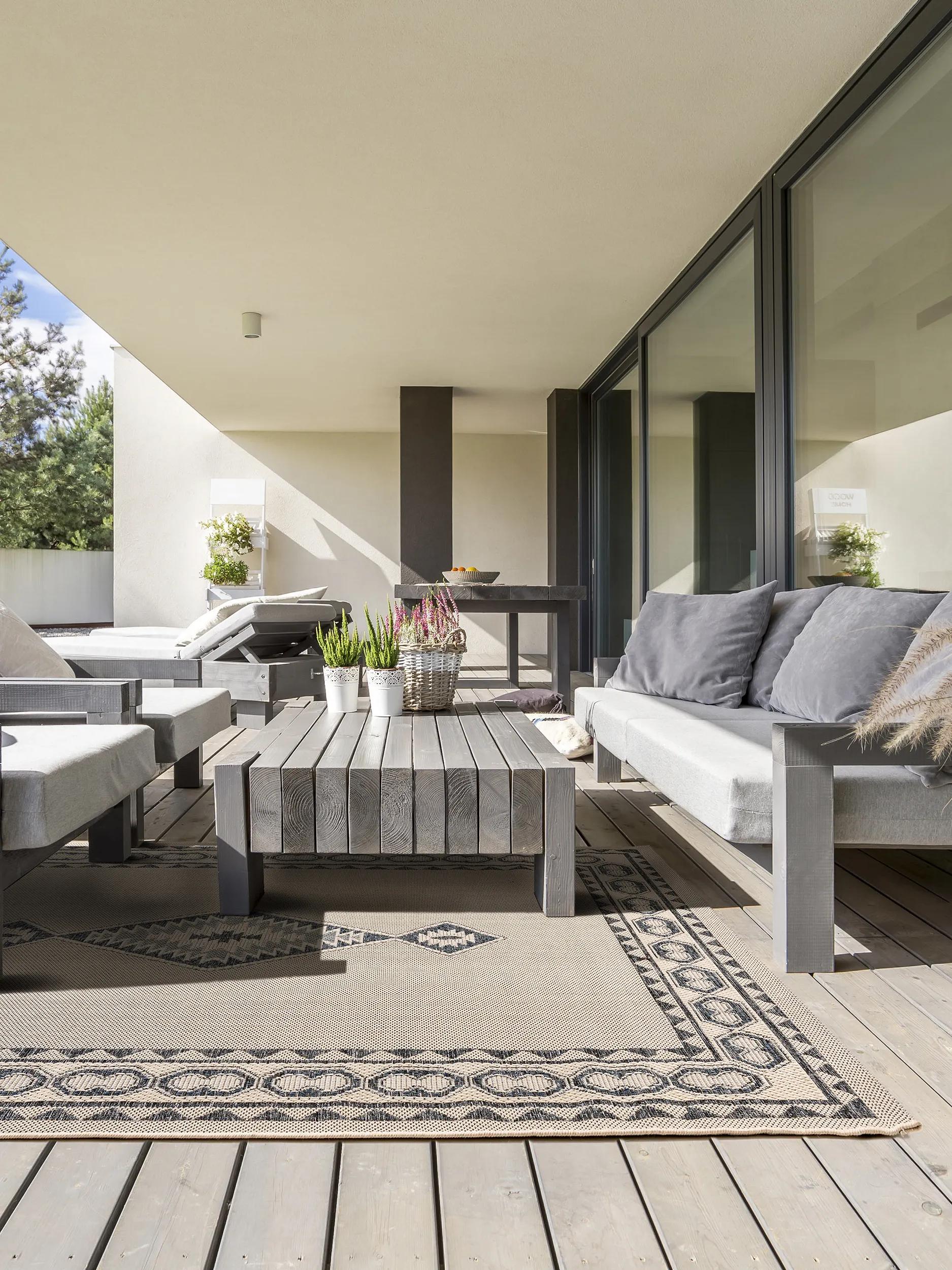 In- & Outdoor Rug River Beige/Blue