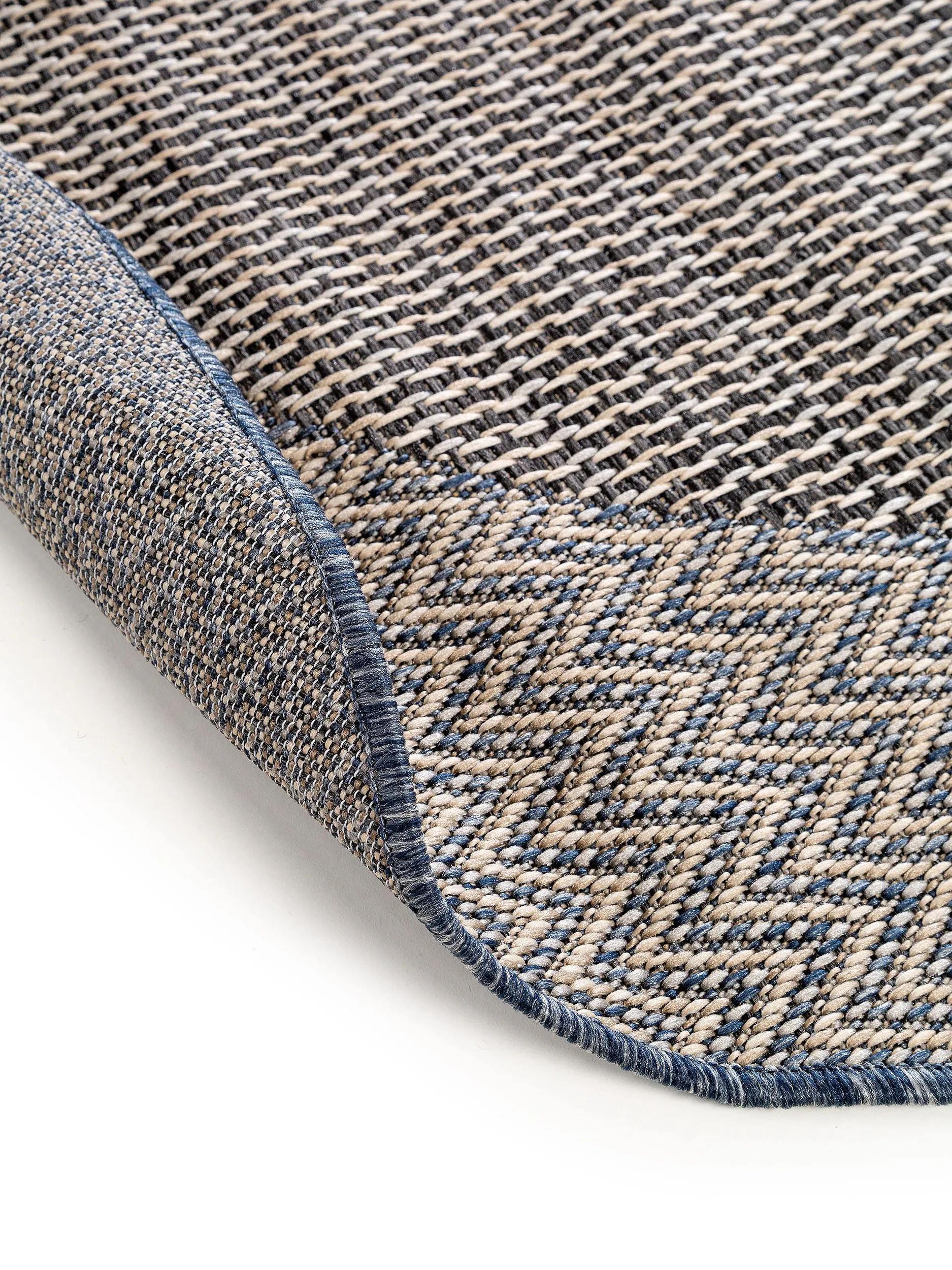 In- & Outdoor Round Rug River Beige/Blue