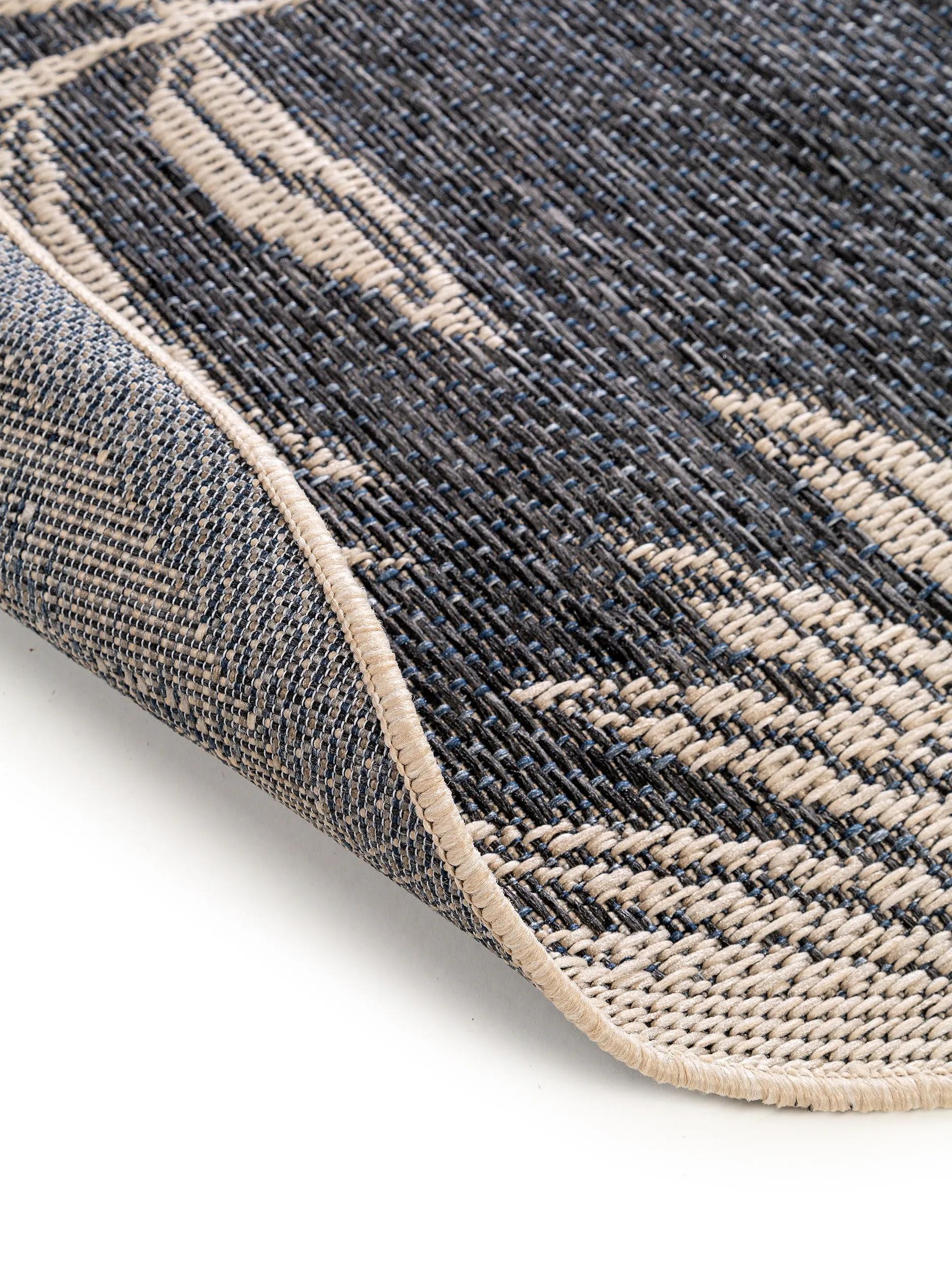 In- & Outdoor Rundteppich River Blau