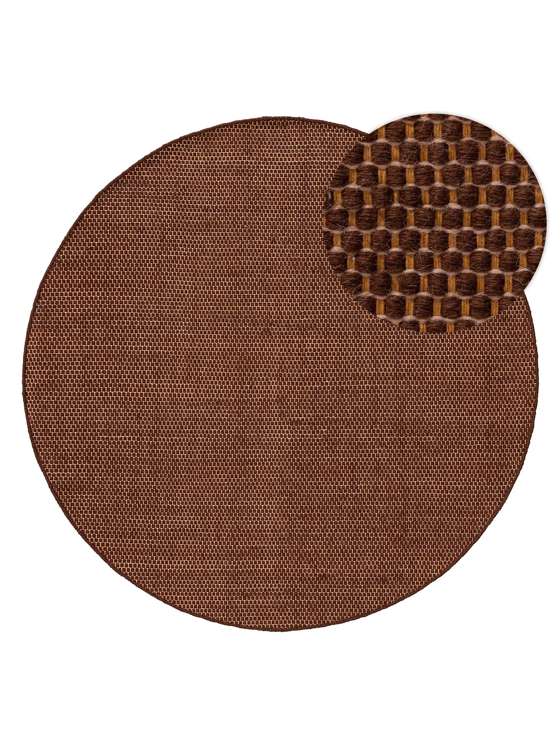 Round Wool Rug Rocco Brown