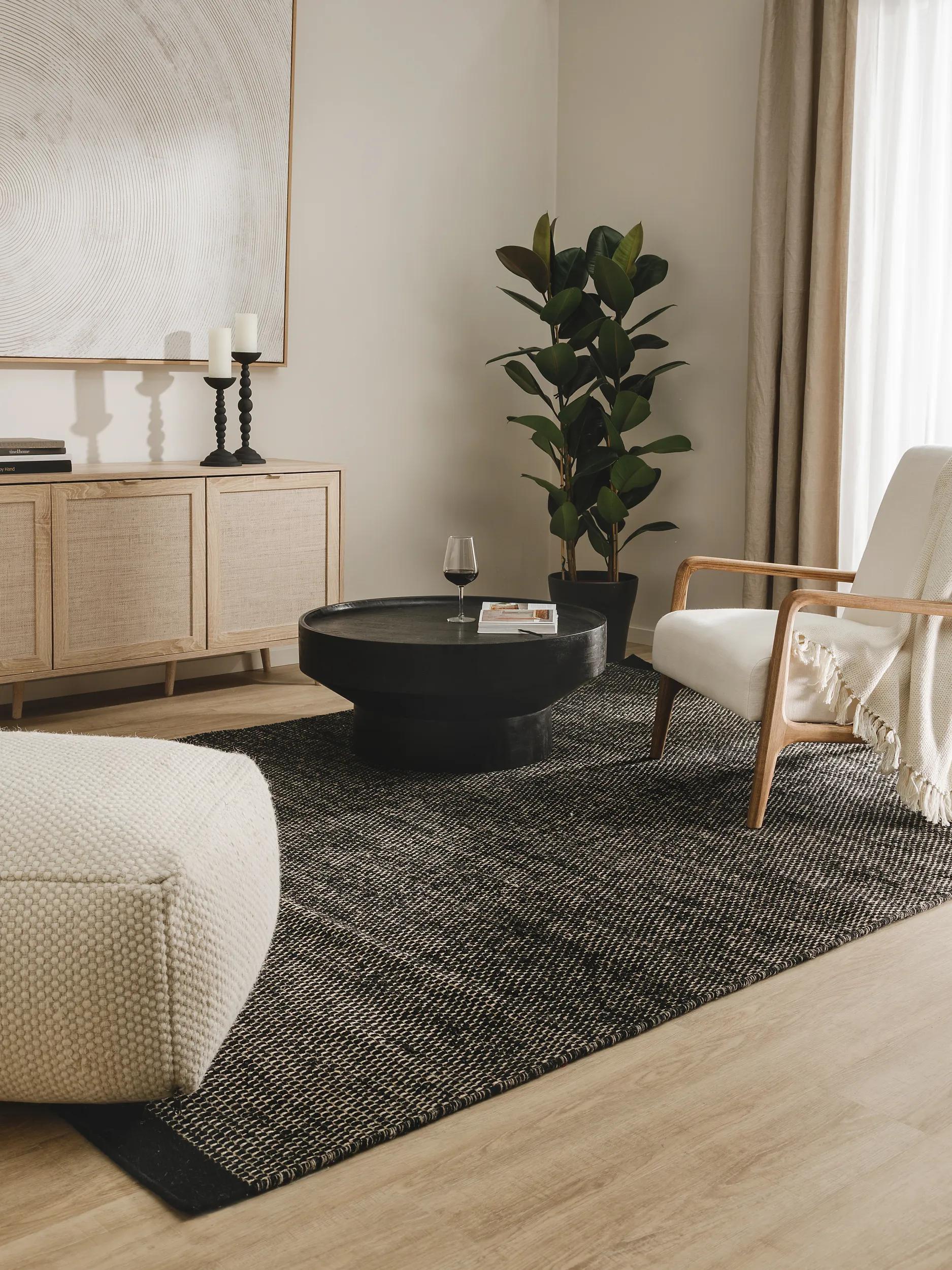 Wool Rug Rocco Black/White