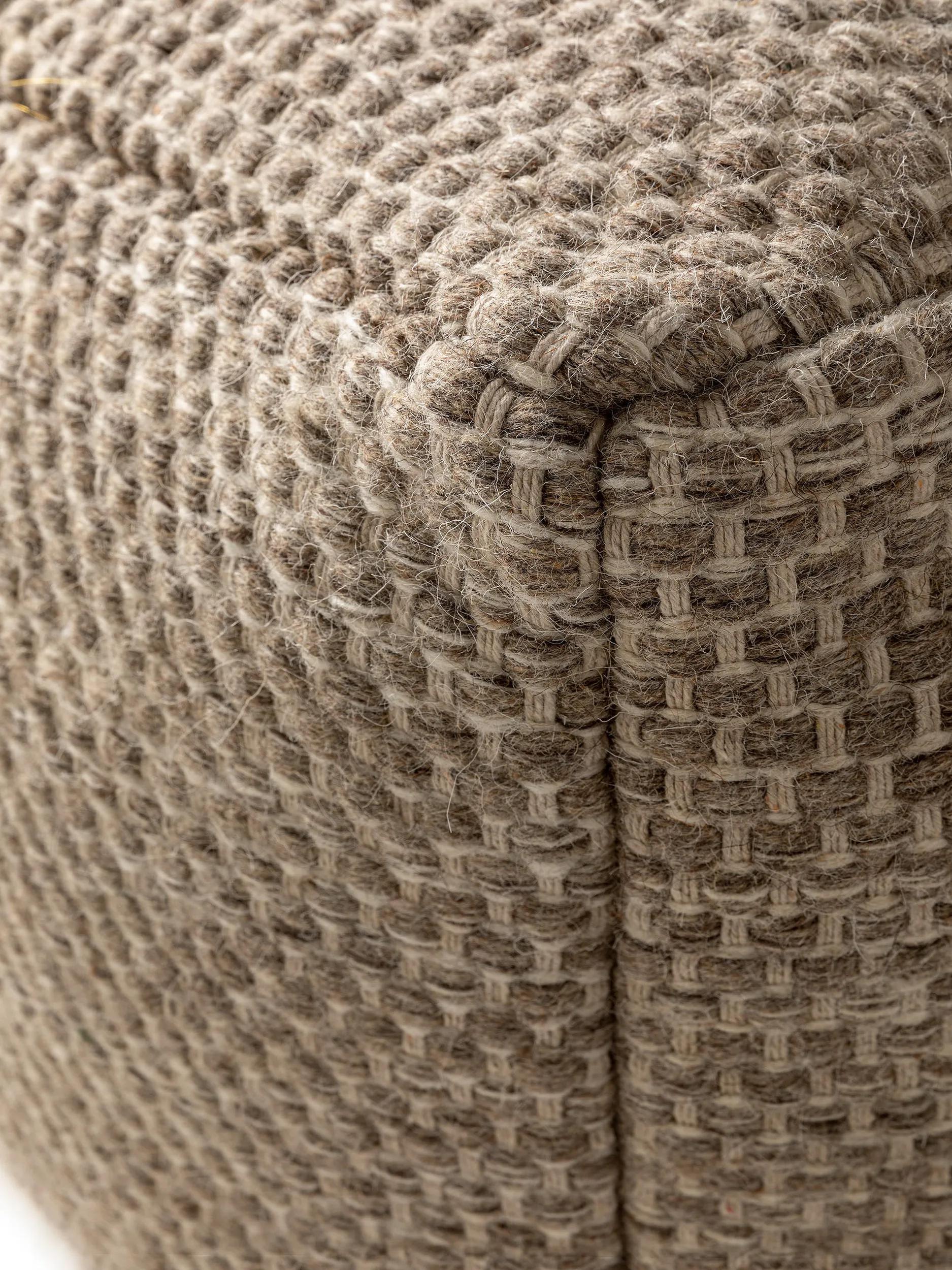 Handmade Wool Pouf Rocco Taupe