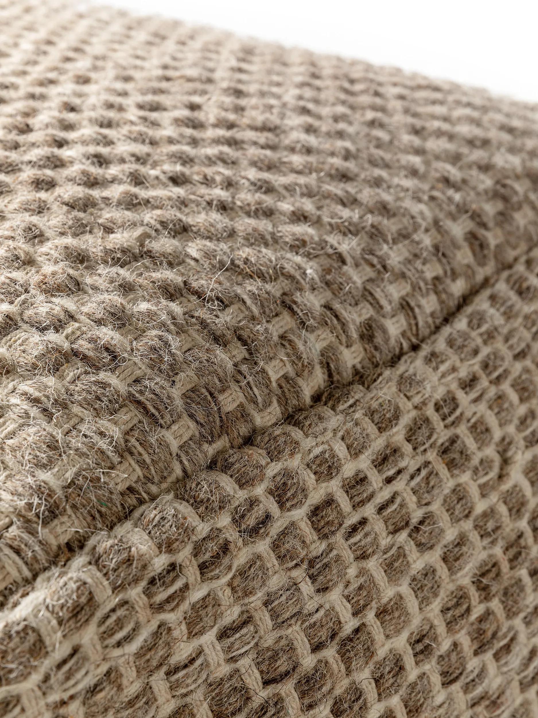 Handmade Wool Pouf Rocco Taupe