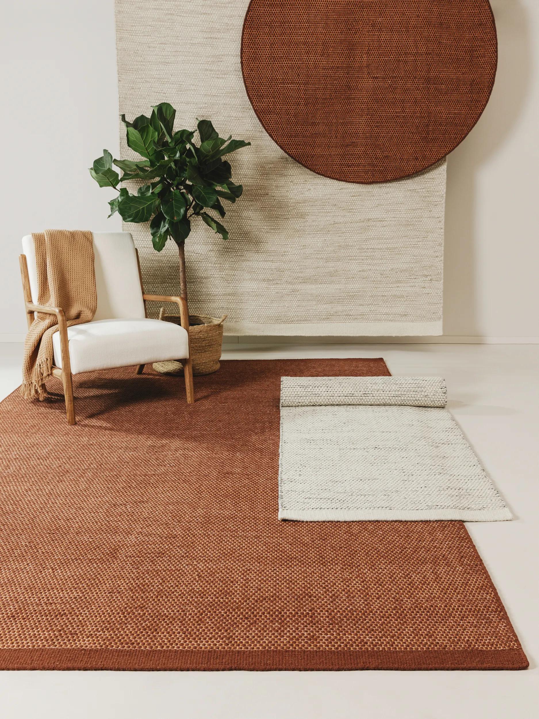 Round Wool Rug Rocco Brown
