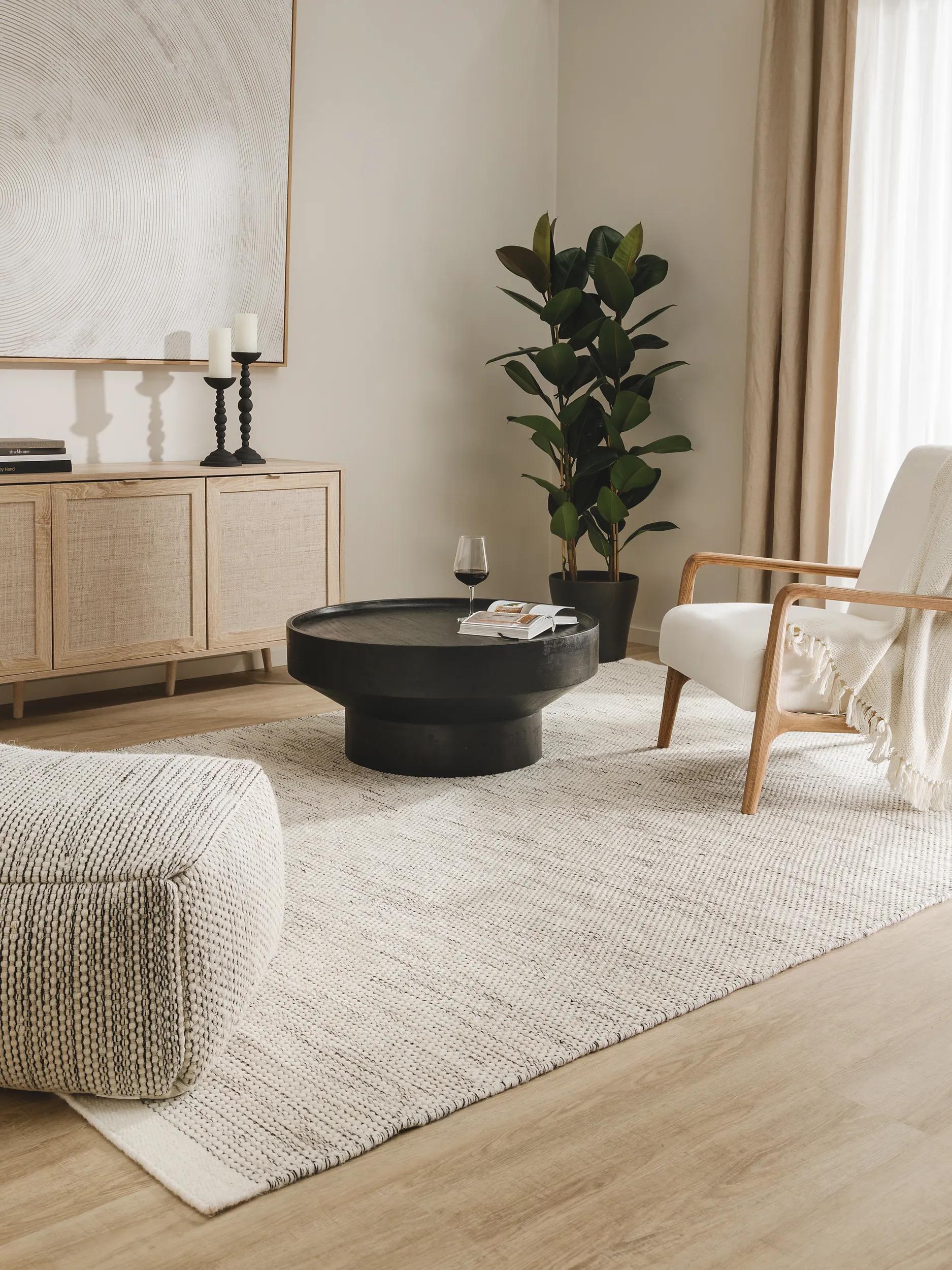 Wool Rug Rocco Beige/Black