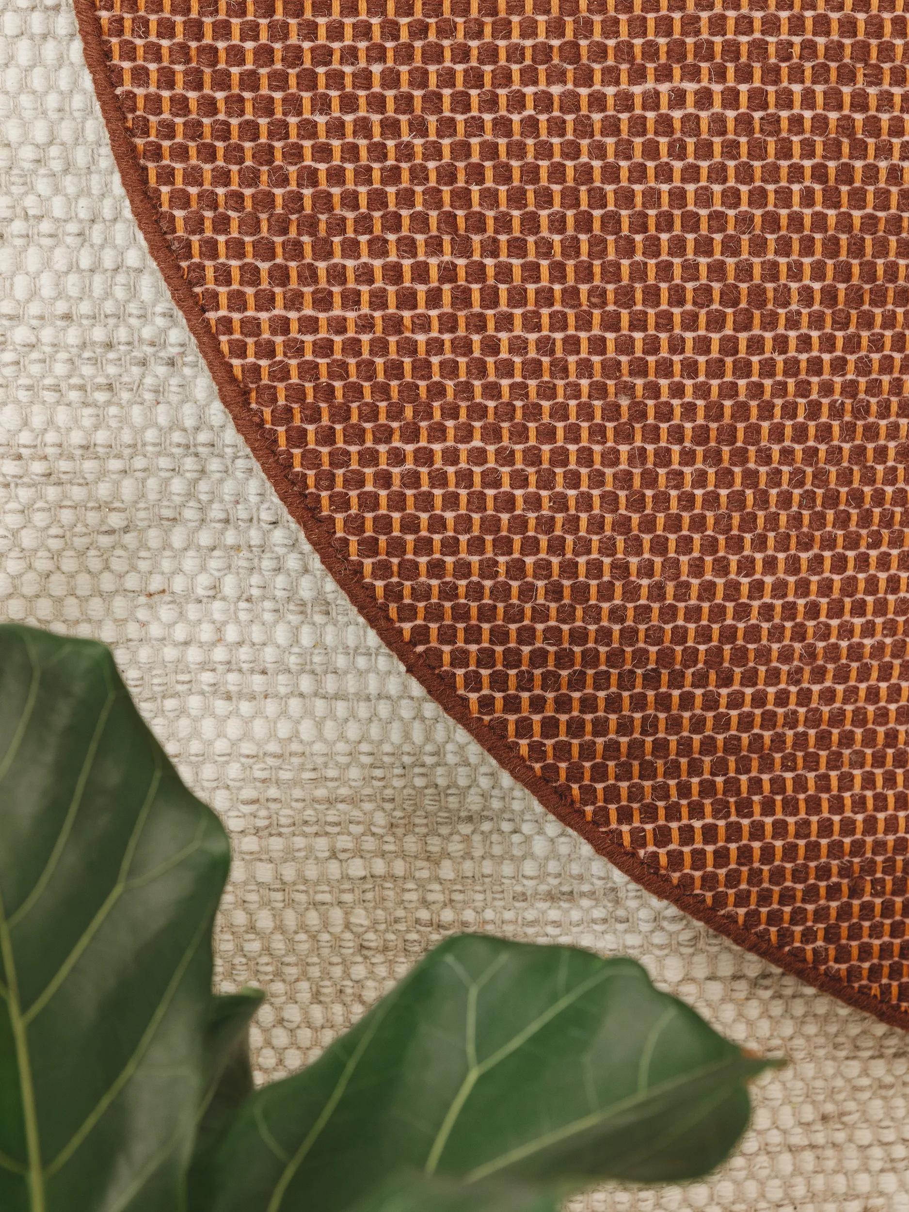 Round Wool Rug Rocco Brown