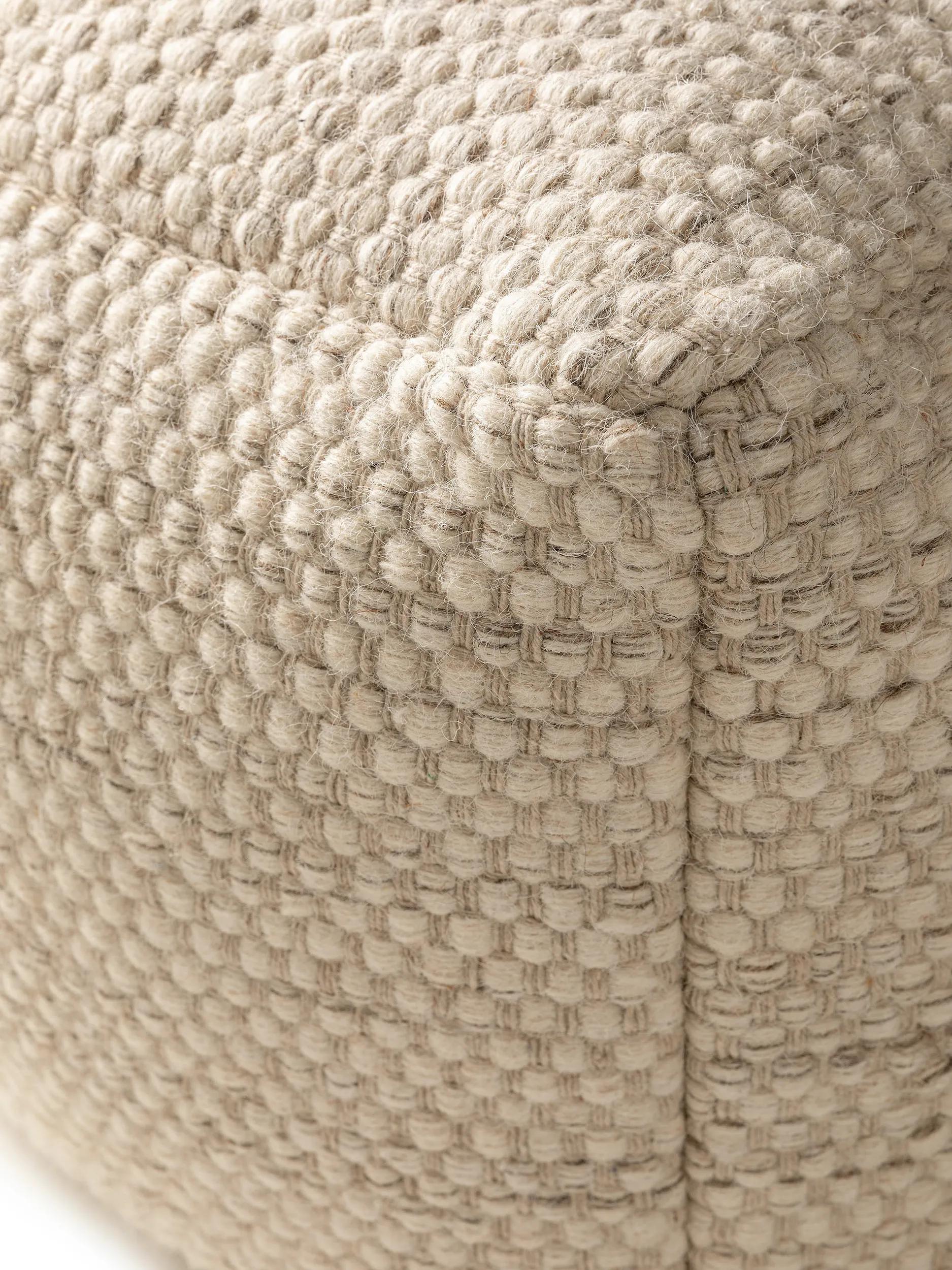 Handmade Wool Pouf Rocco Cream