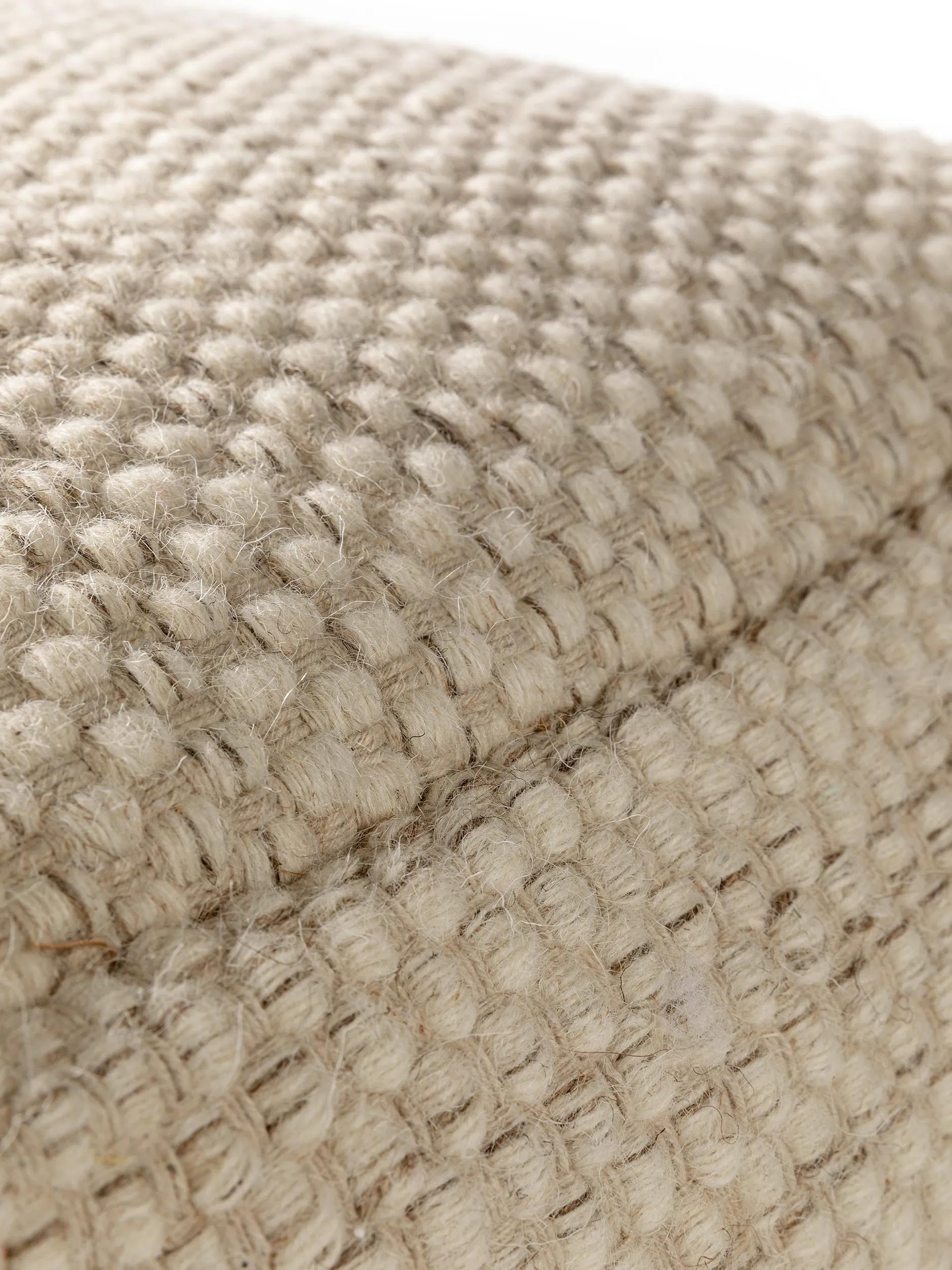 Handmade Wool Pouf Rocco Cream