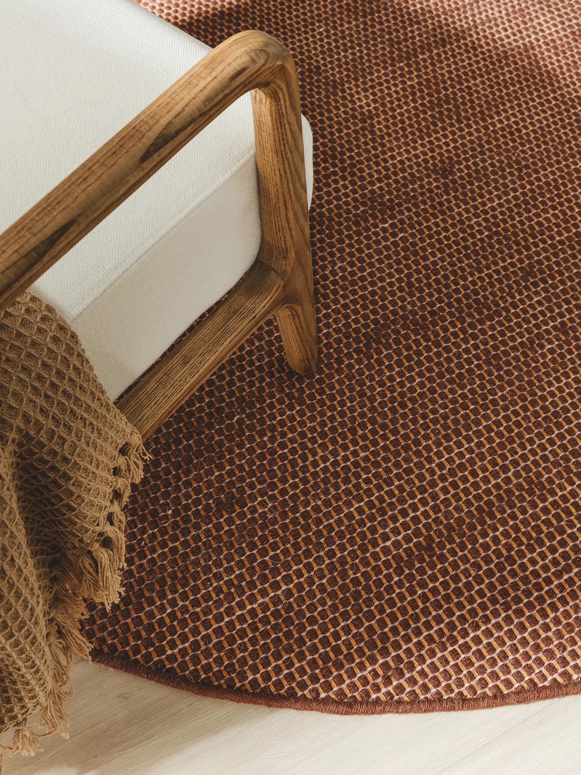 Round Wool Rug Rocco Brown