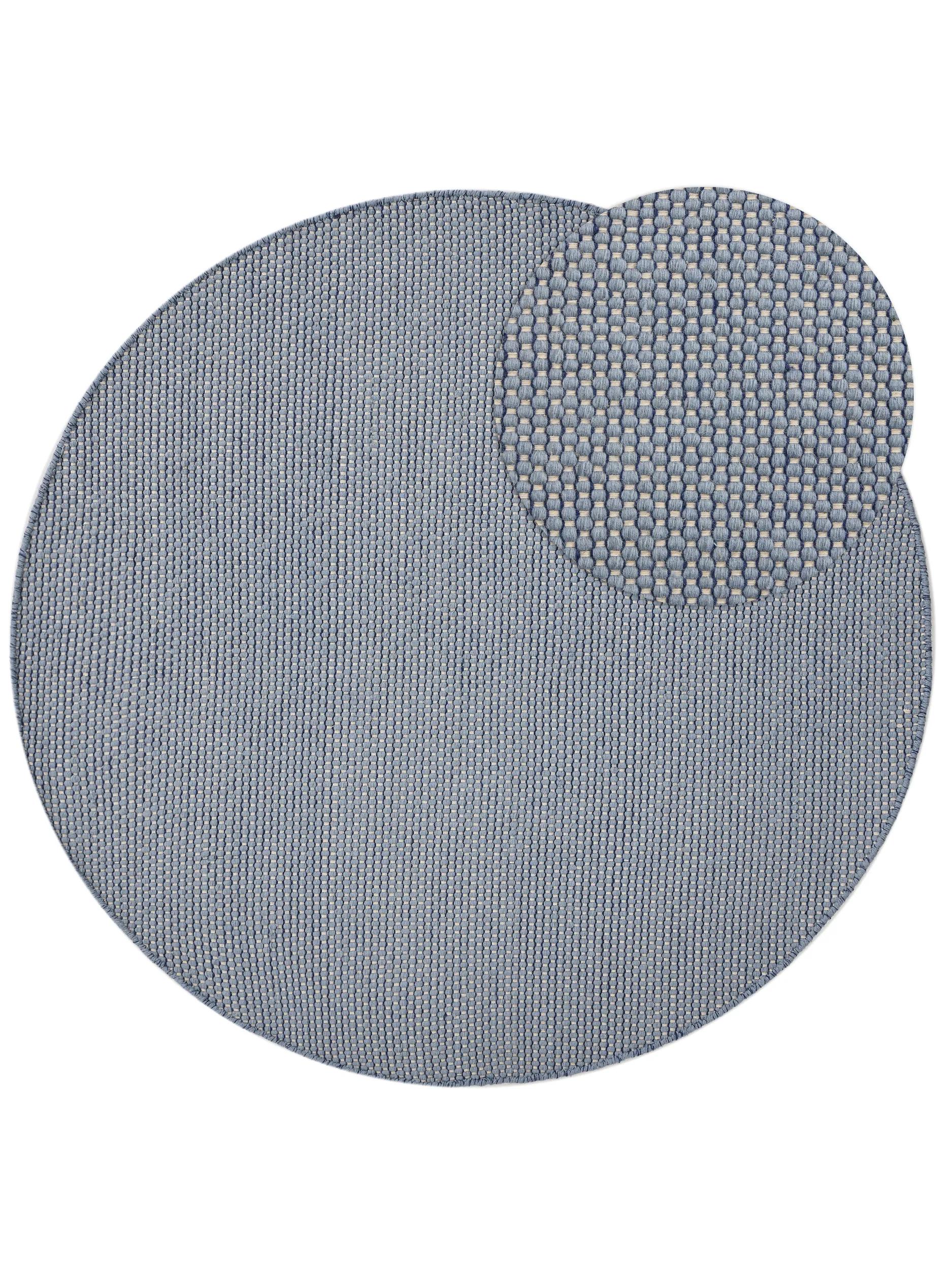 Round Wool Rug Rocco Blue