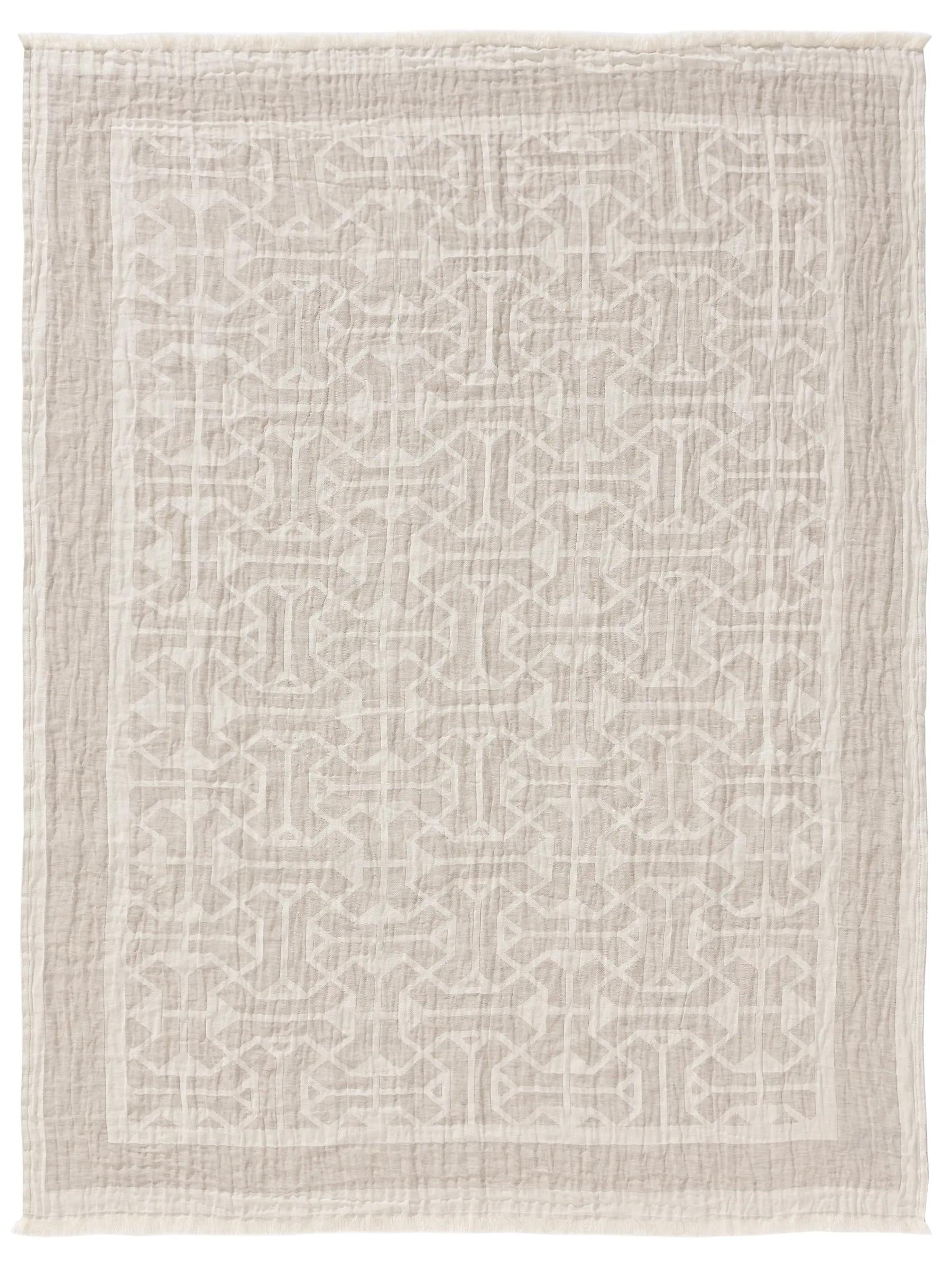 Linen mix Blanket Sabine Cream/Beige
