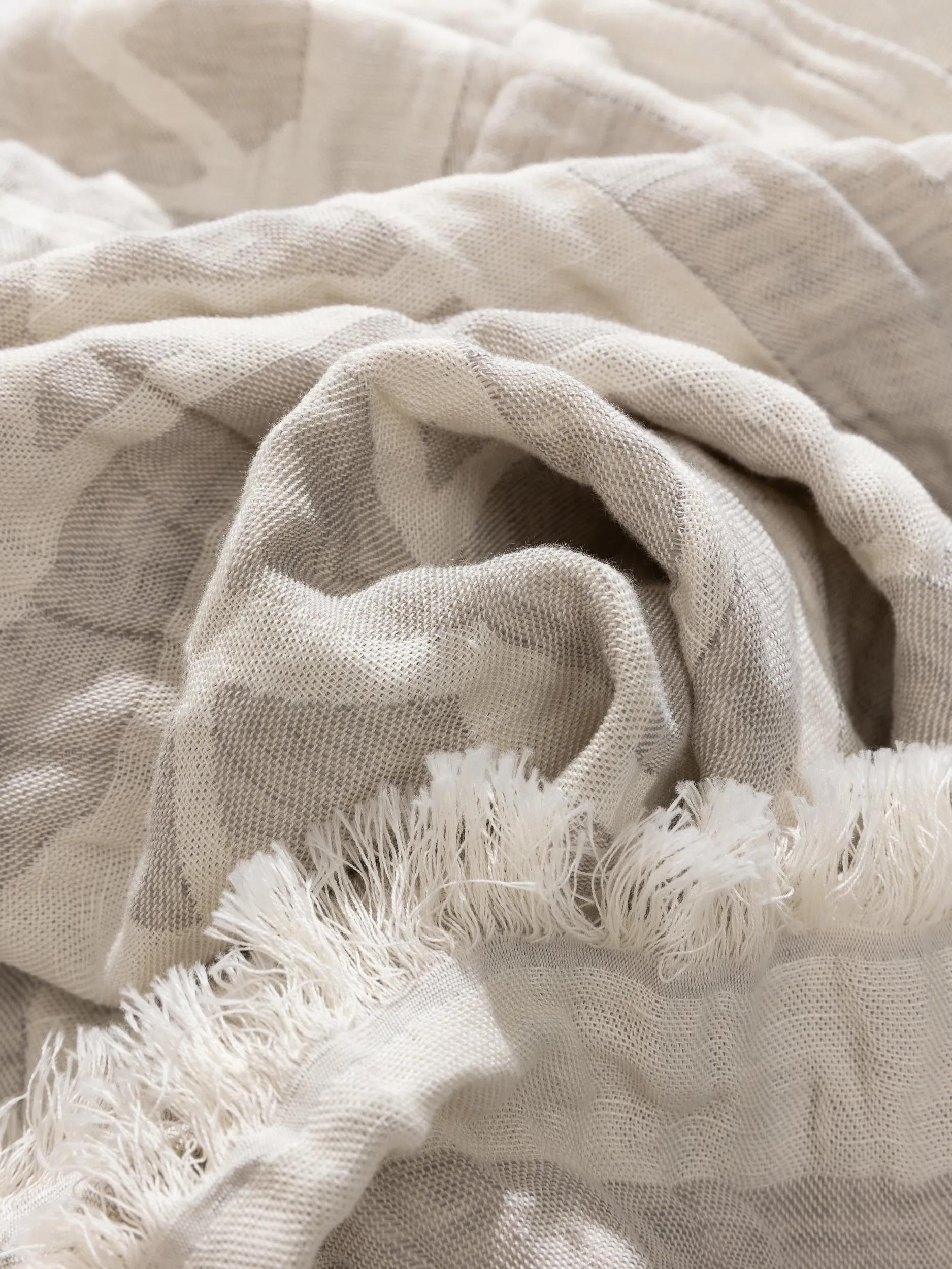 Linen mix Blanket Sabine Cream/Beige