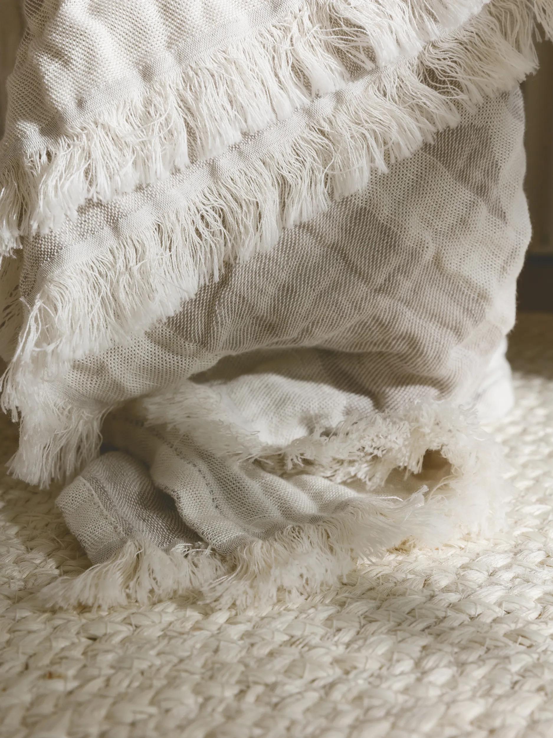 Linen mix Blanket Sabine Cream/Beige