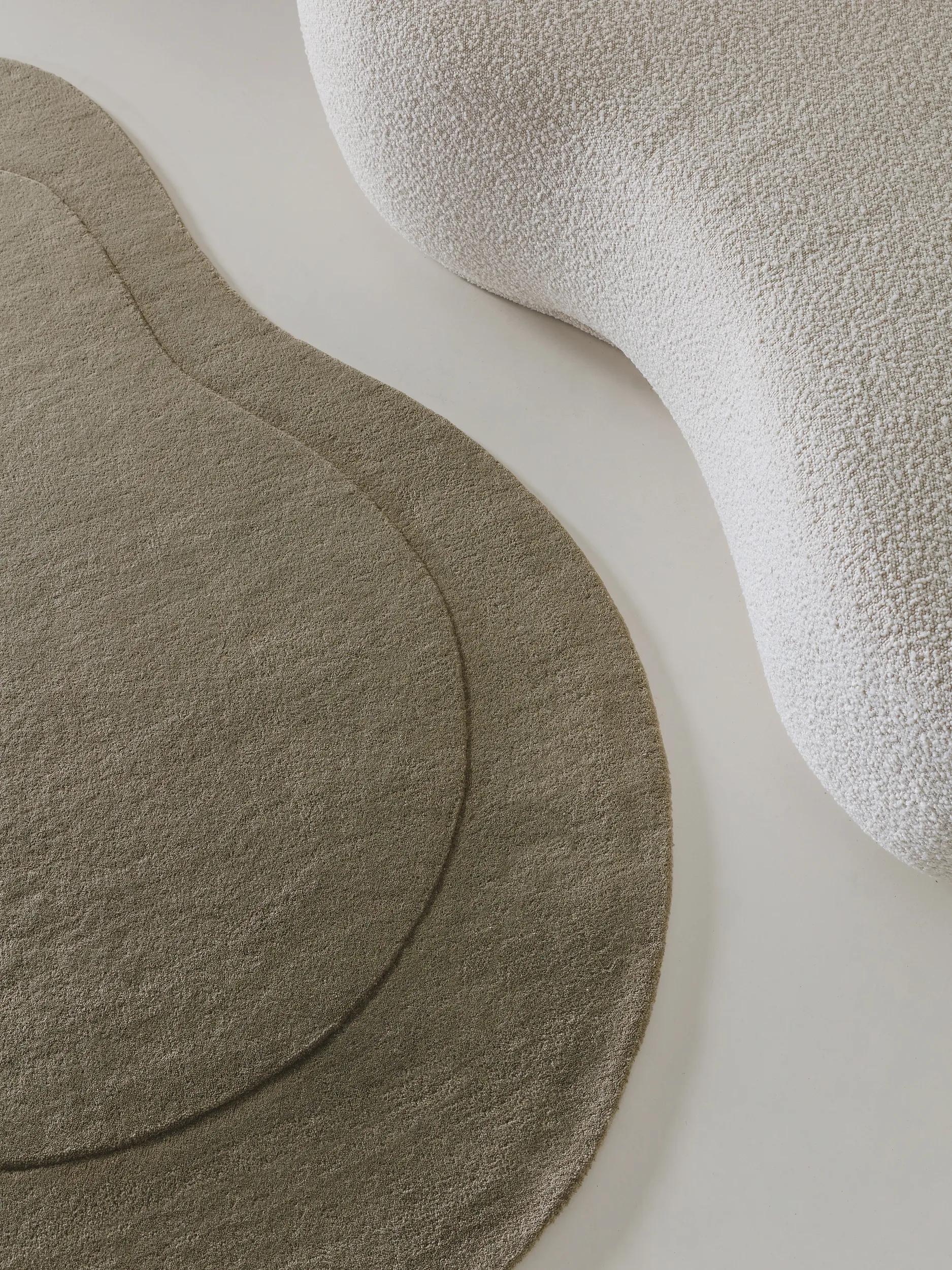 Alfombra de lana forma verde claro