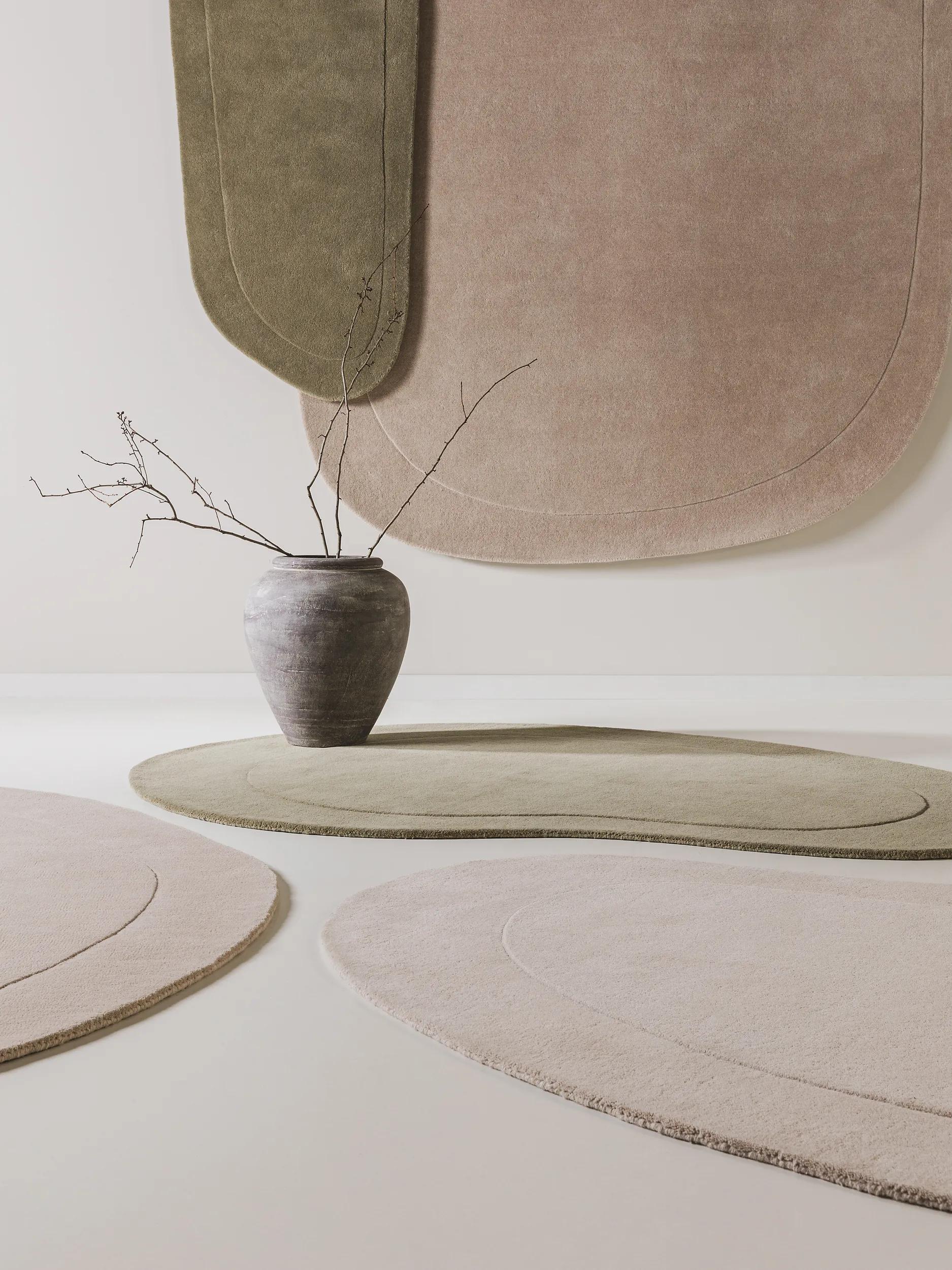 Wool Rug Shape Light Green